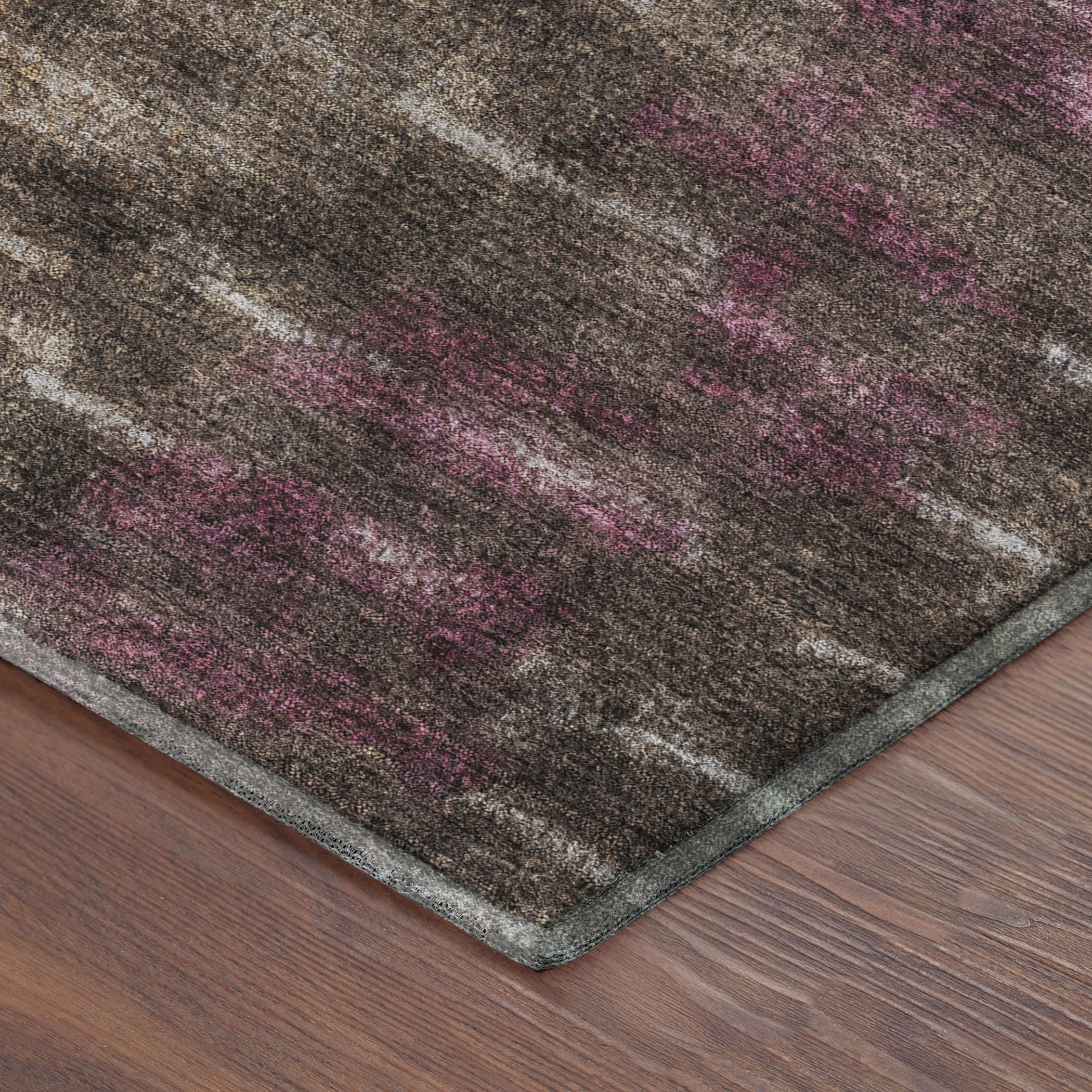 Sintra Machine Washable Transitional Chocolate Brown Rug 1'8" x 2'6" #shape_Rectangle