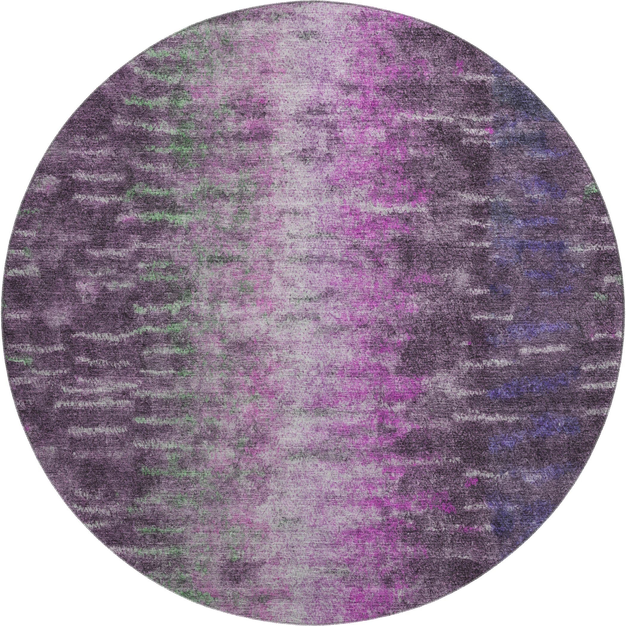 Sintra Machine Washable Transitional Eggplant Purple Rug 8' x 8' #shape_Round