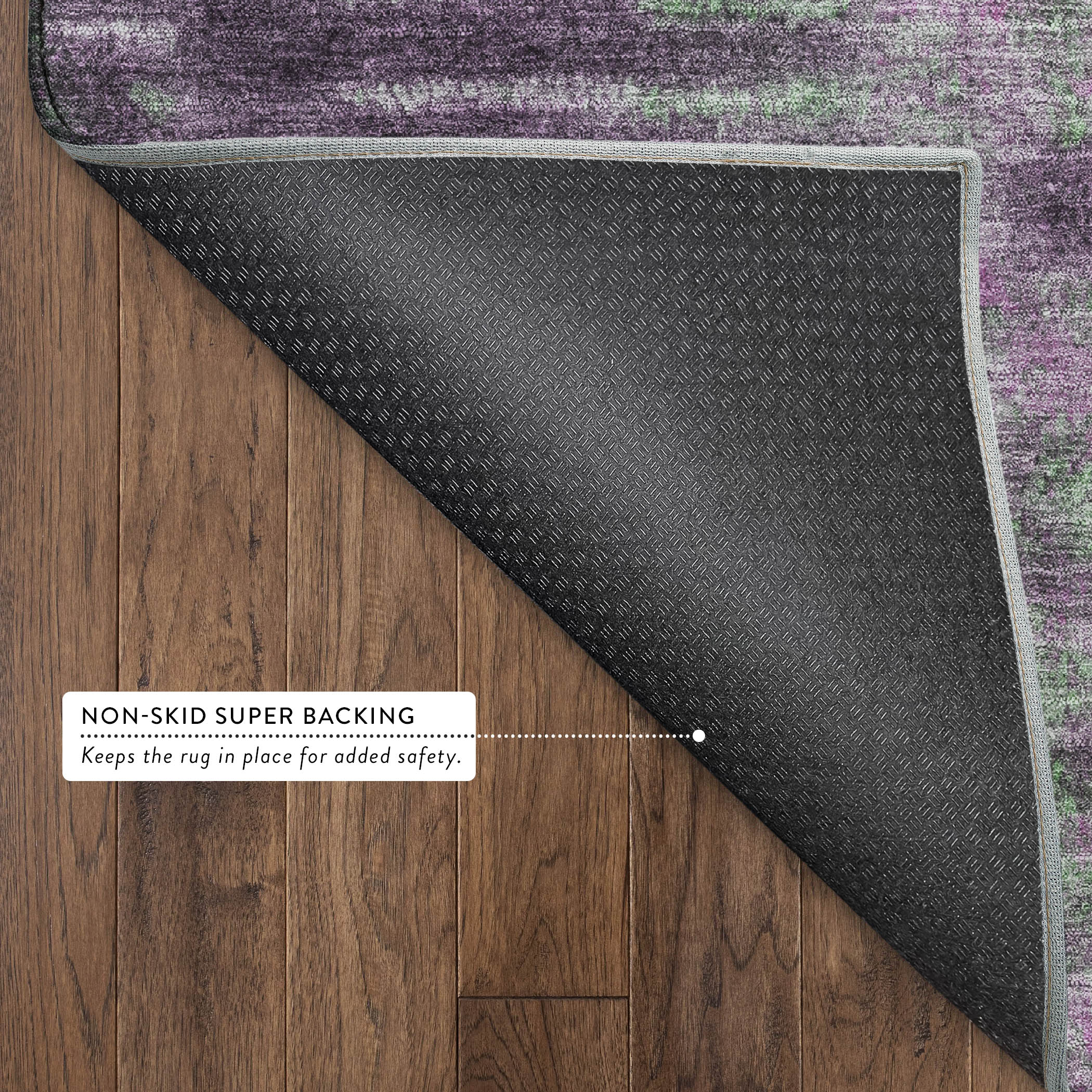Sintra Machine Washable Transitional Eggplant Purple Rug 1'8" x 2'6" #shape_Rectangle