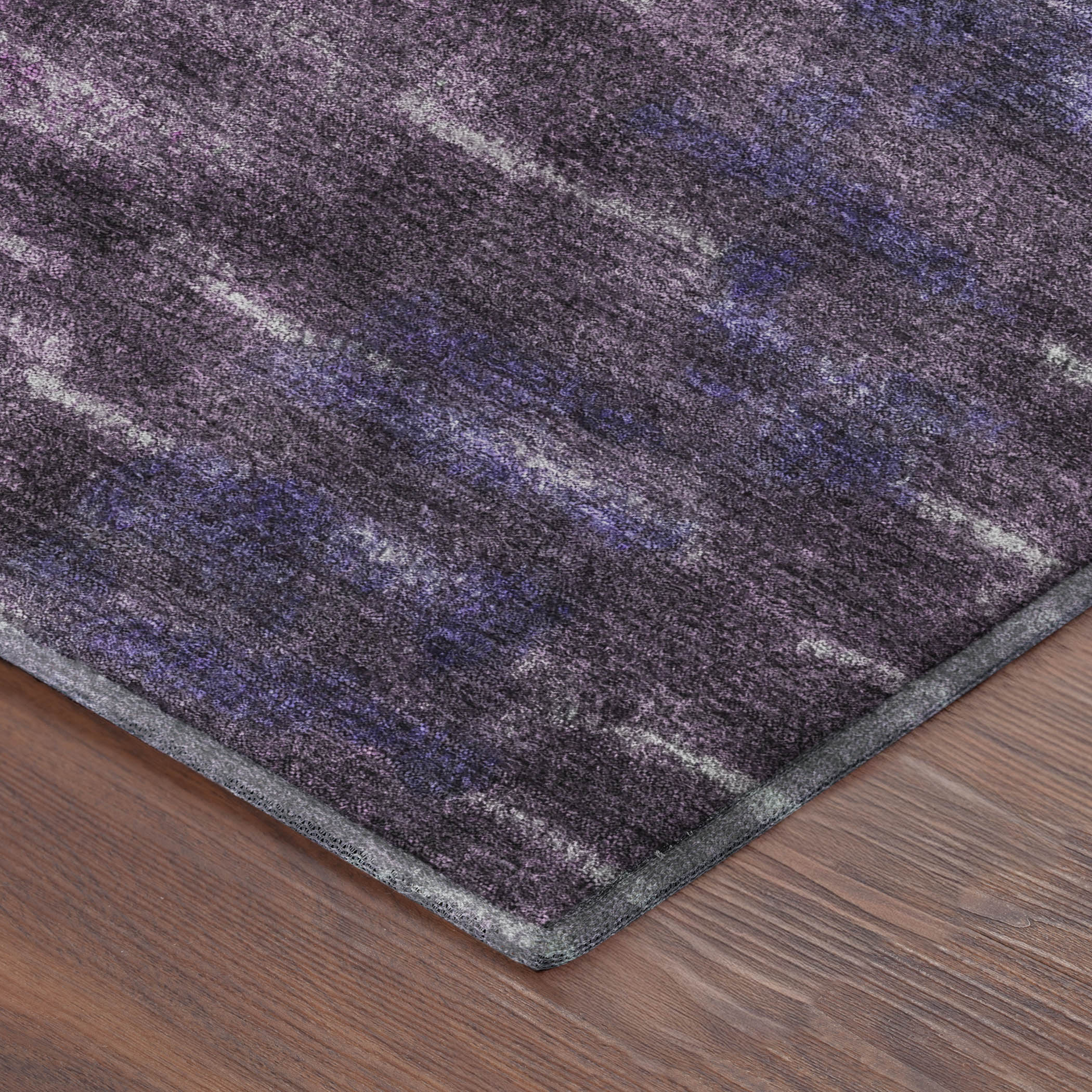 Sintra Machine Washable Transitional Eggplant Purple Rug 1'8" x 2'6" #shape_Rectangle