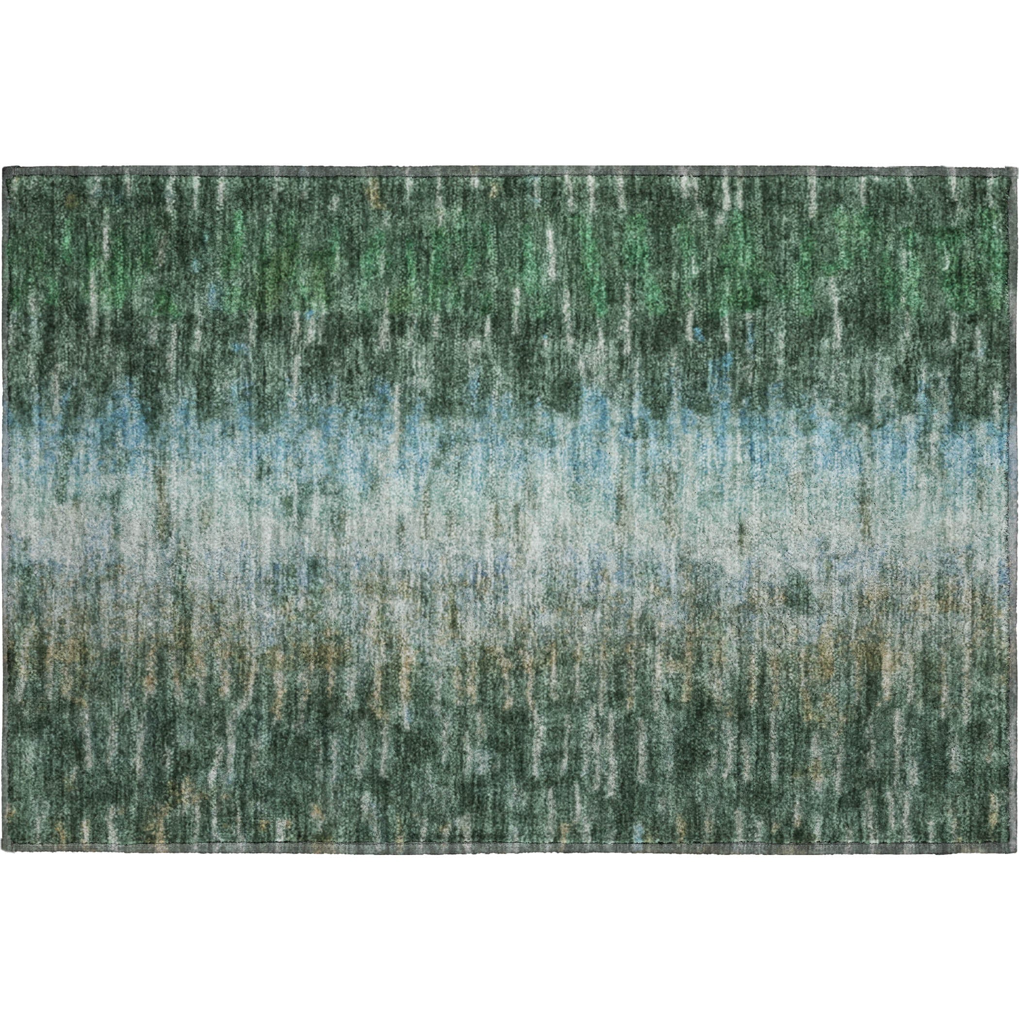 Sintra Machine Washable Transitional Emerald Green Rug 1'8" x 2'6" #shape_Rectangle