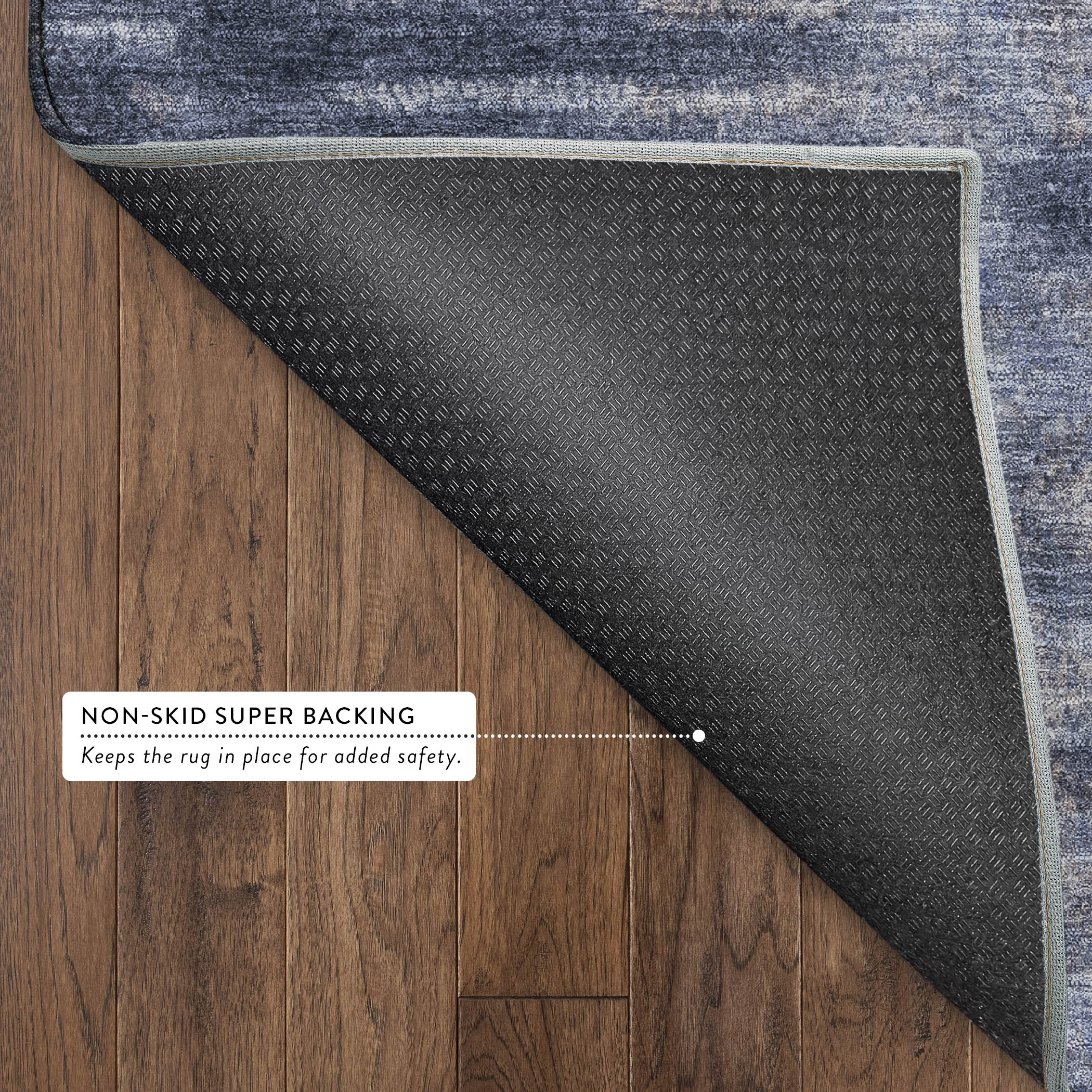 Sintra Machine Washable Transitional Navy Blue Rug 1'8" x 2'6" #shape_Rectangle