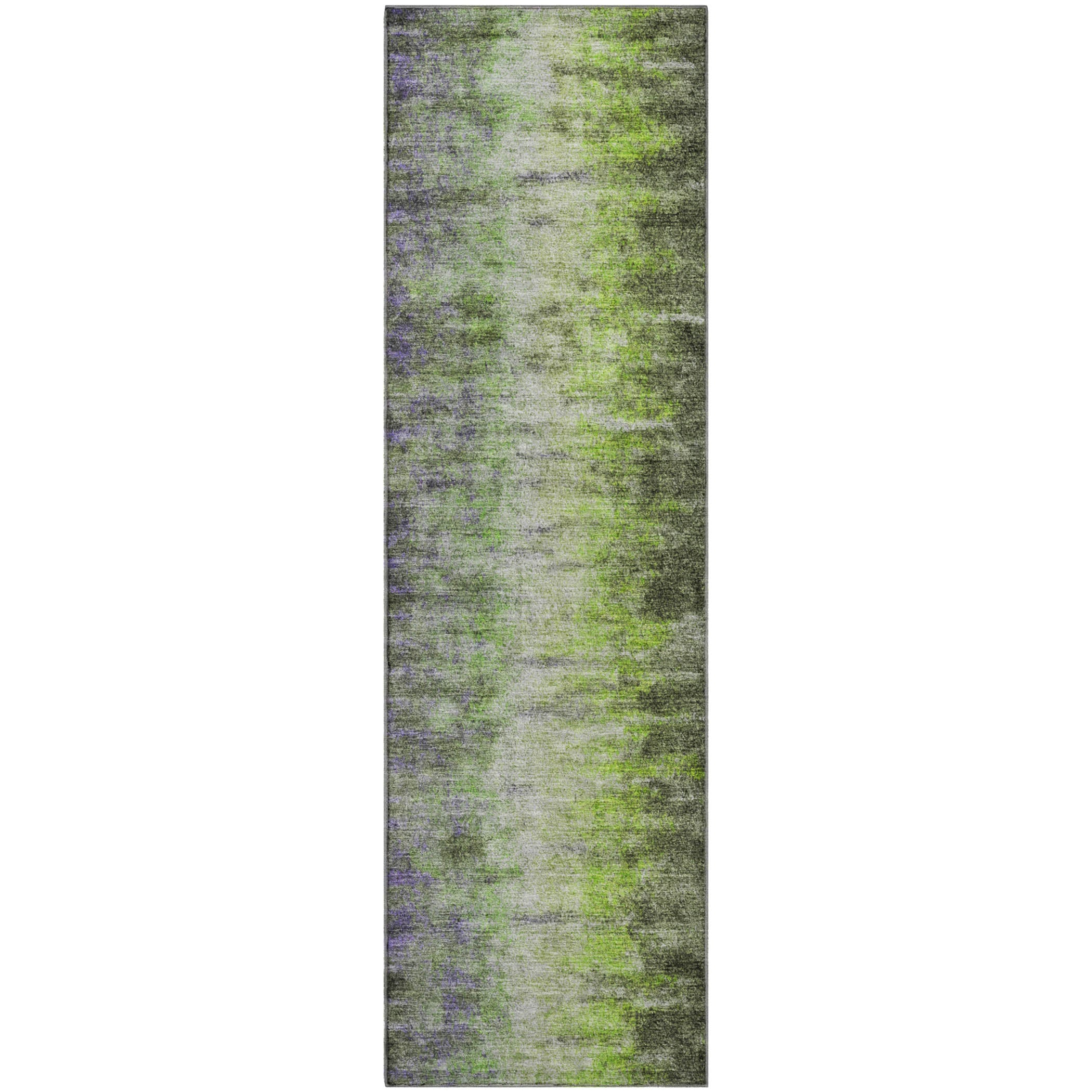 Sintra Machine Washable Transitional Olive Green Rug 2'3" x 7'6" #shape_Runner
