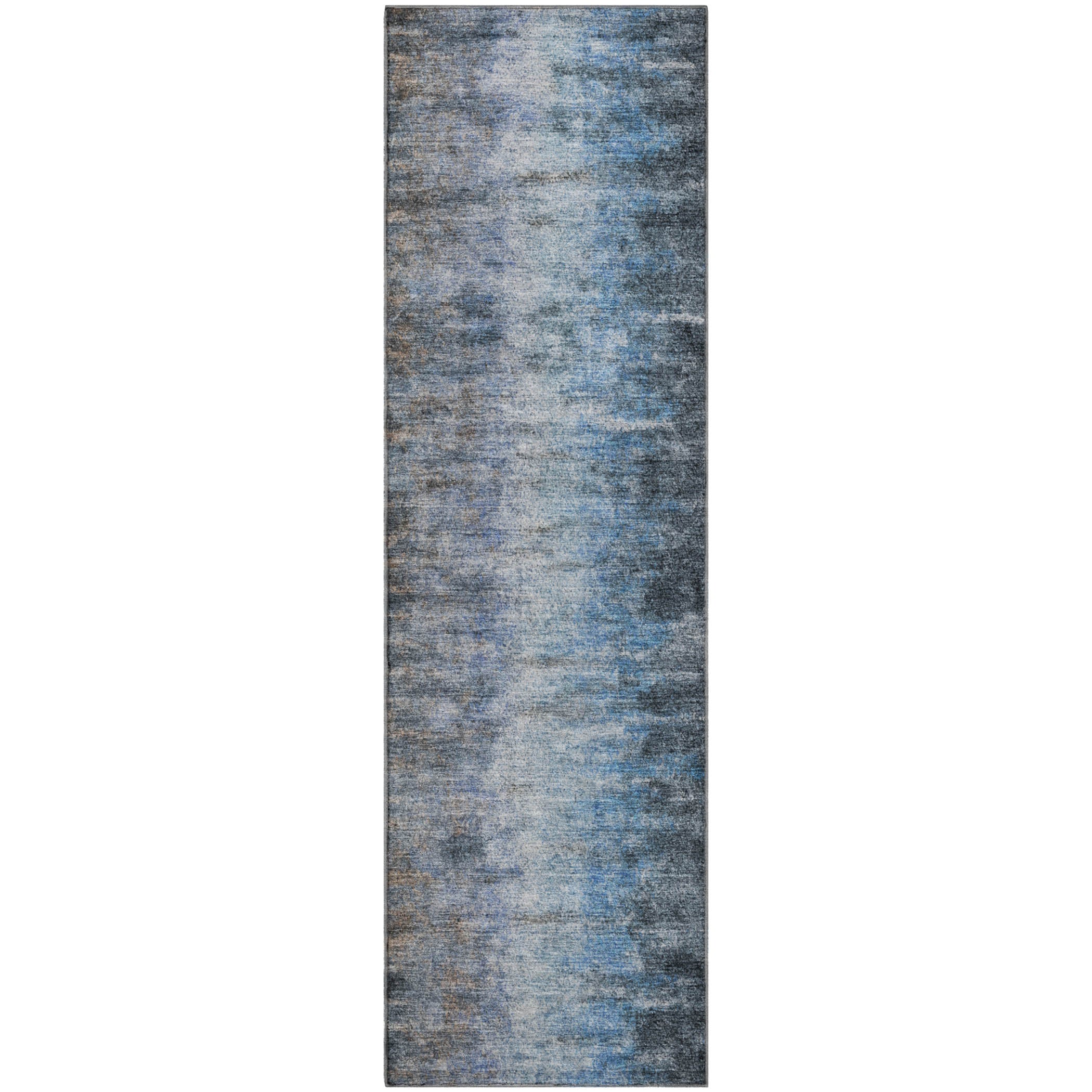 Sintra Machine Washable Transitional Teal Rug 2'3" x 7'6" #shape_Runner