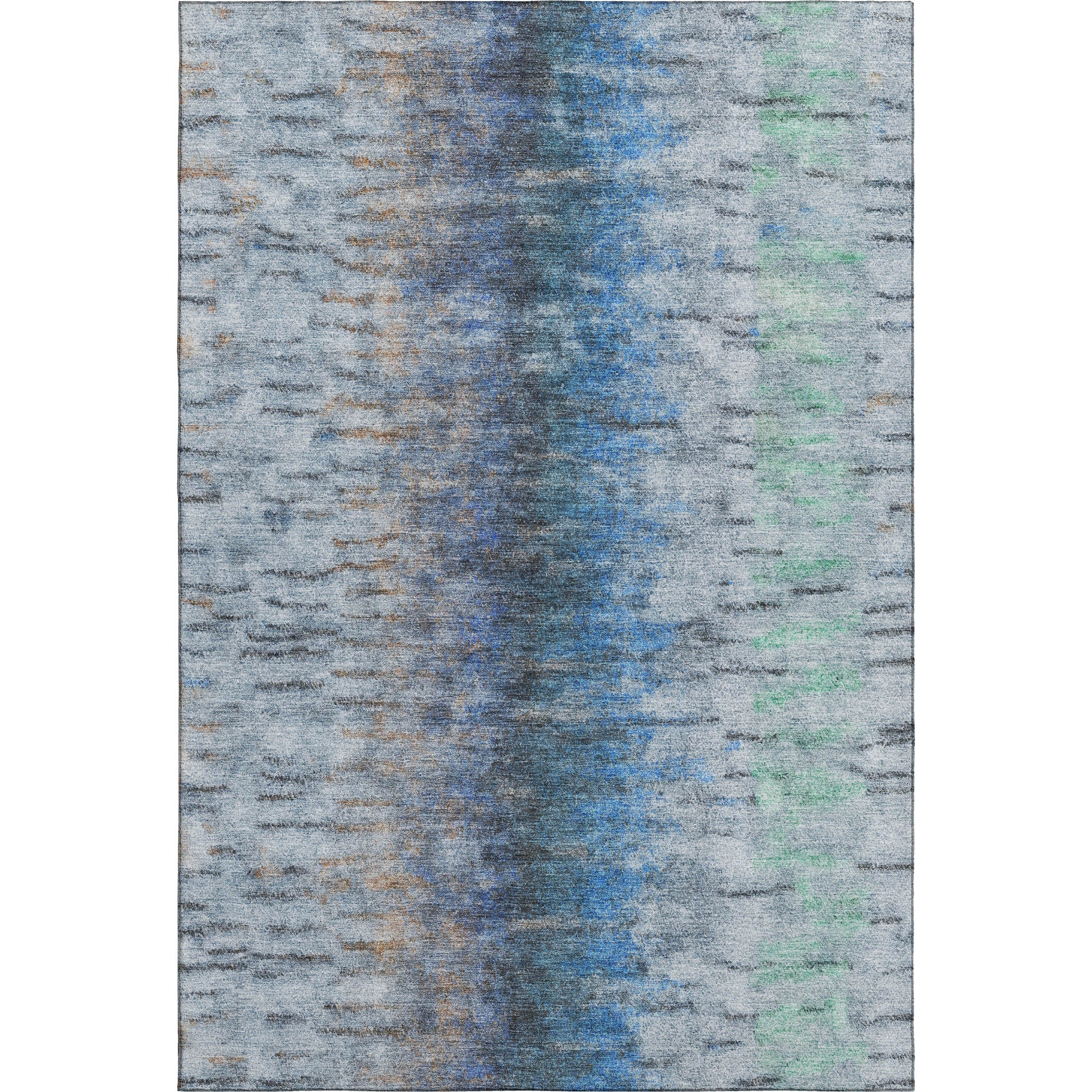 Marrakech Machine Washable Transitional Blue Rug 3' x 5' #shape_Rectangle