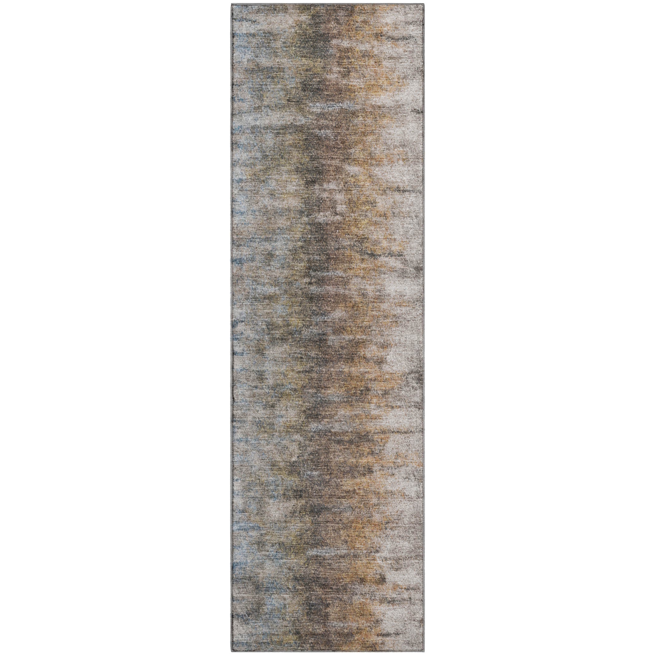 Marrakech Machine Washable Transitional Brown Rug 2'3" x 7'6" #shape_Runner