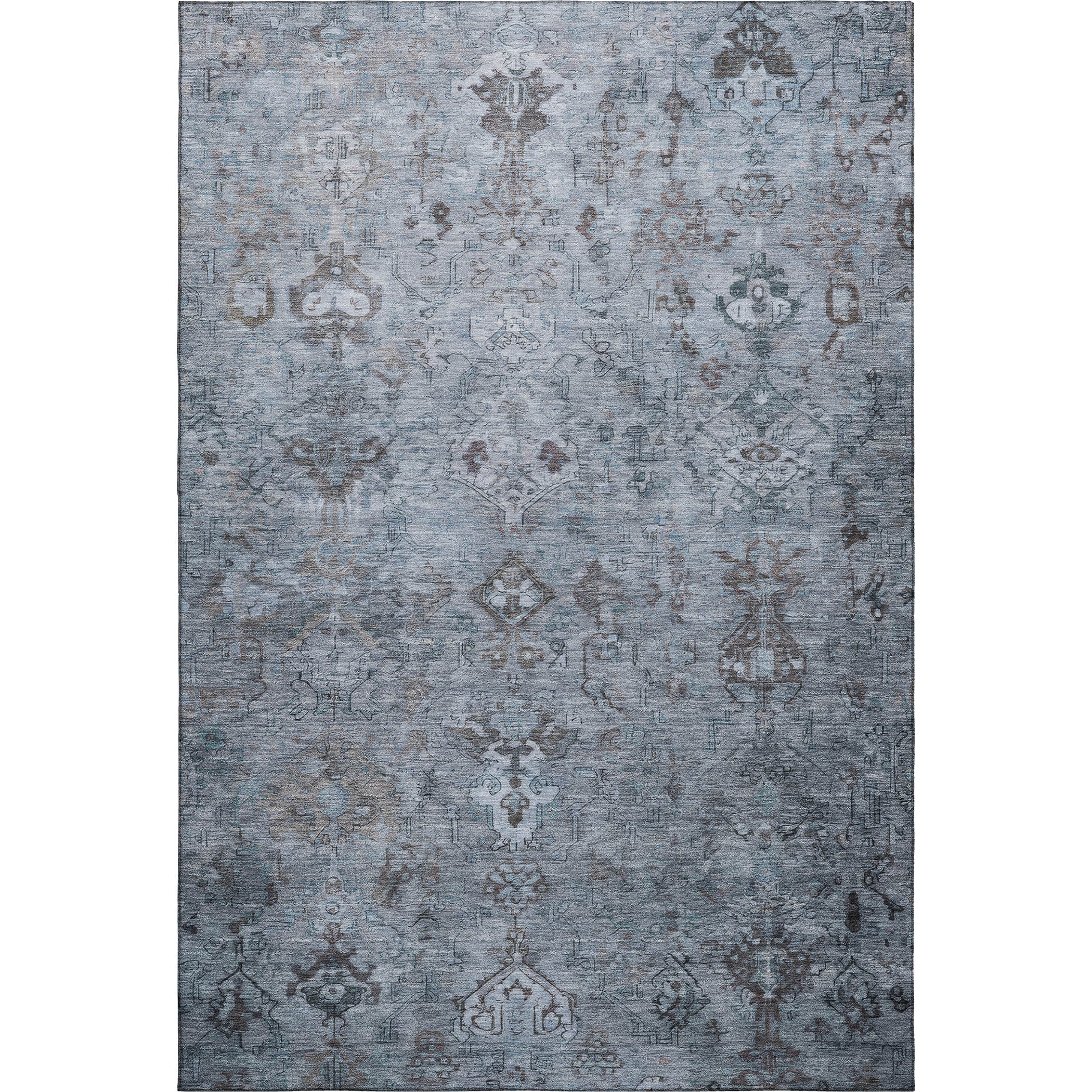 Istanbul Machine Washable Traditional Blue Rug 3' x 5' #shape_Rectangle