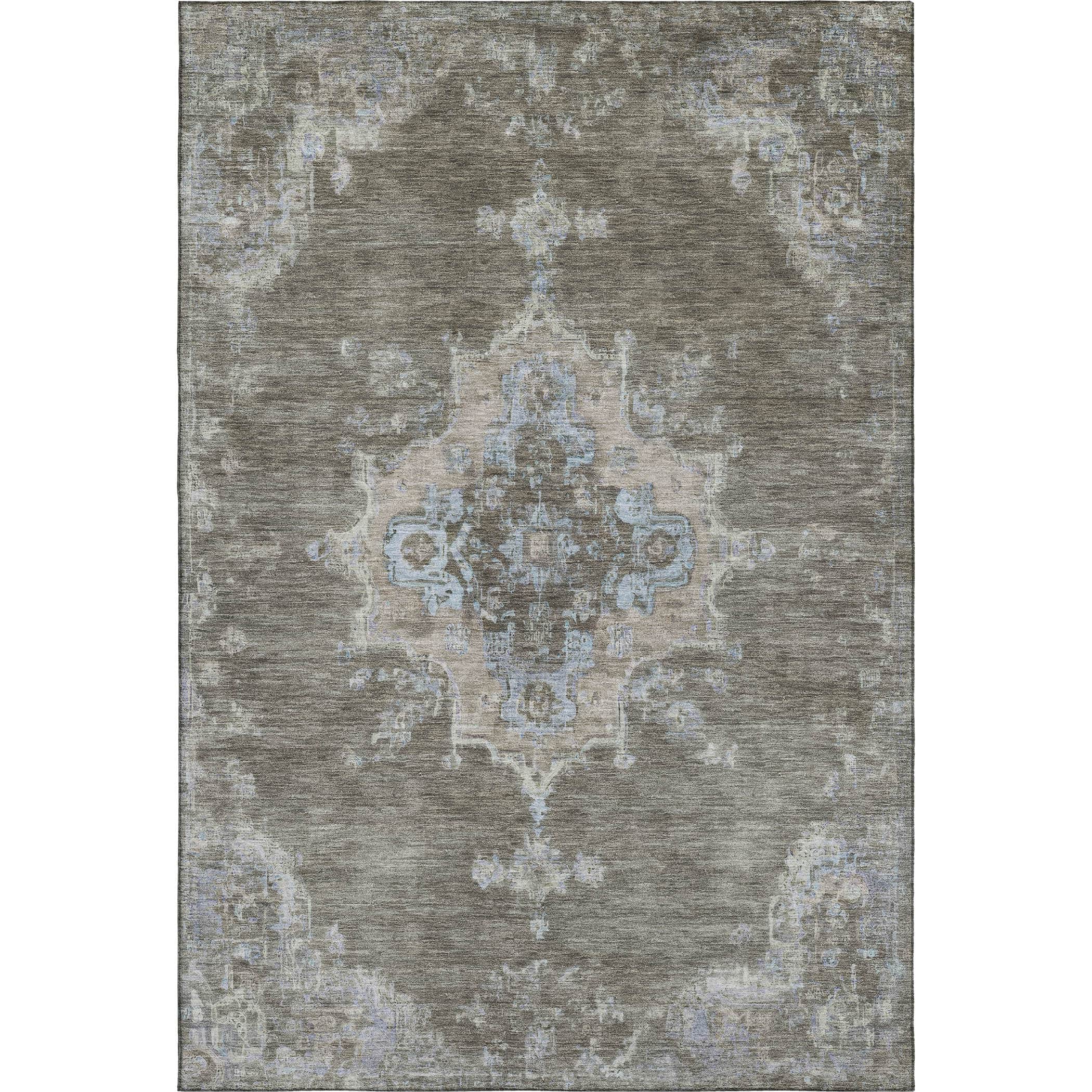 Kotor Machine Washable Traditional Brown Rug 3' x 5' #shape_Rectangle