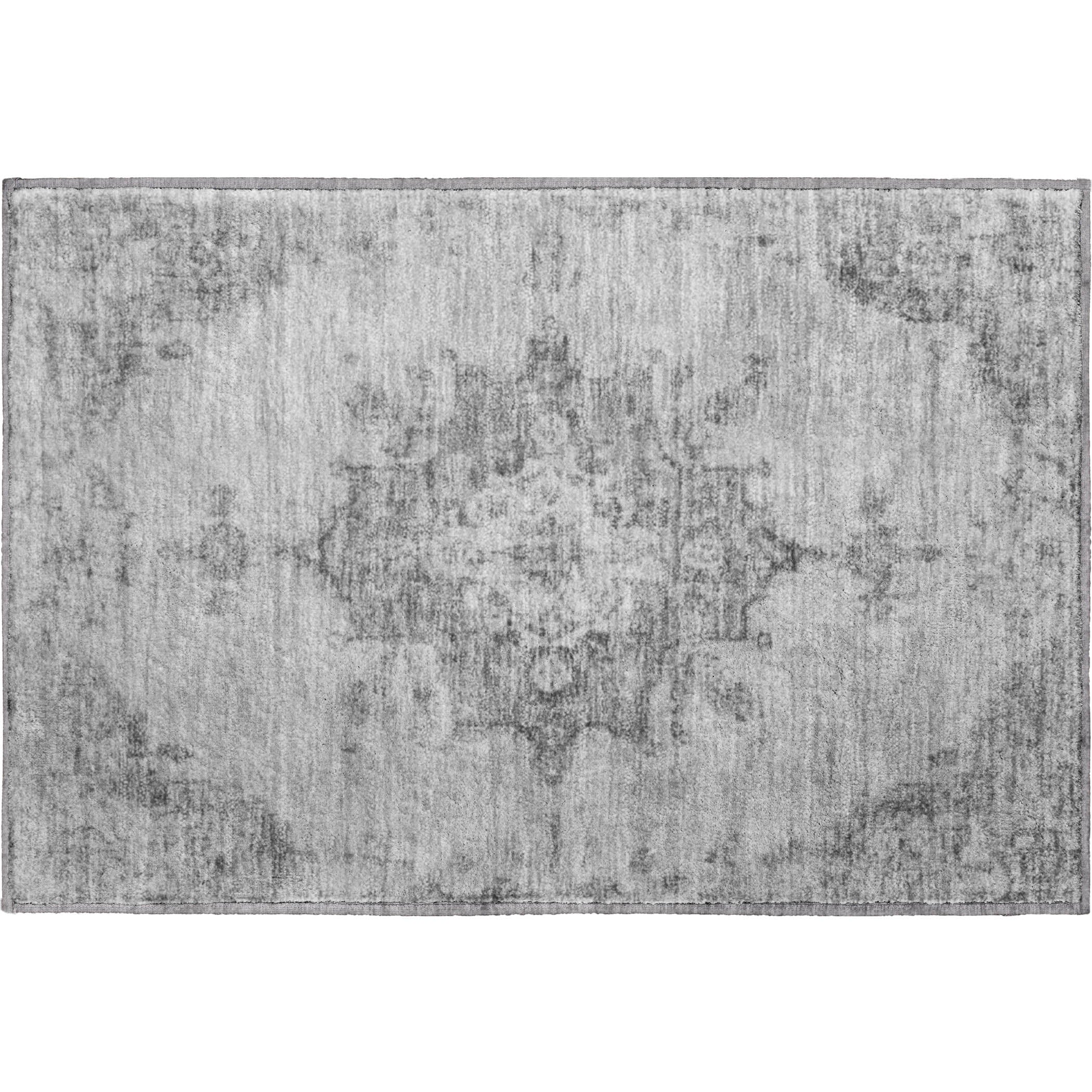 Kotor Machine Washable Traditional Gray Rug 1'8" x 2'6" #shape_Rectangle