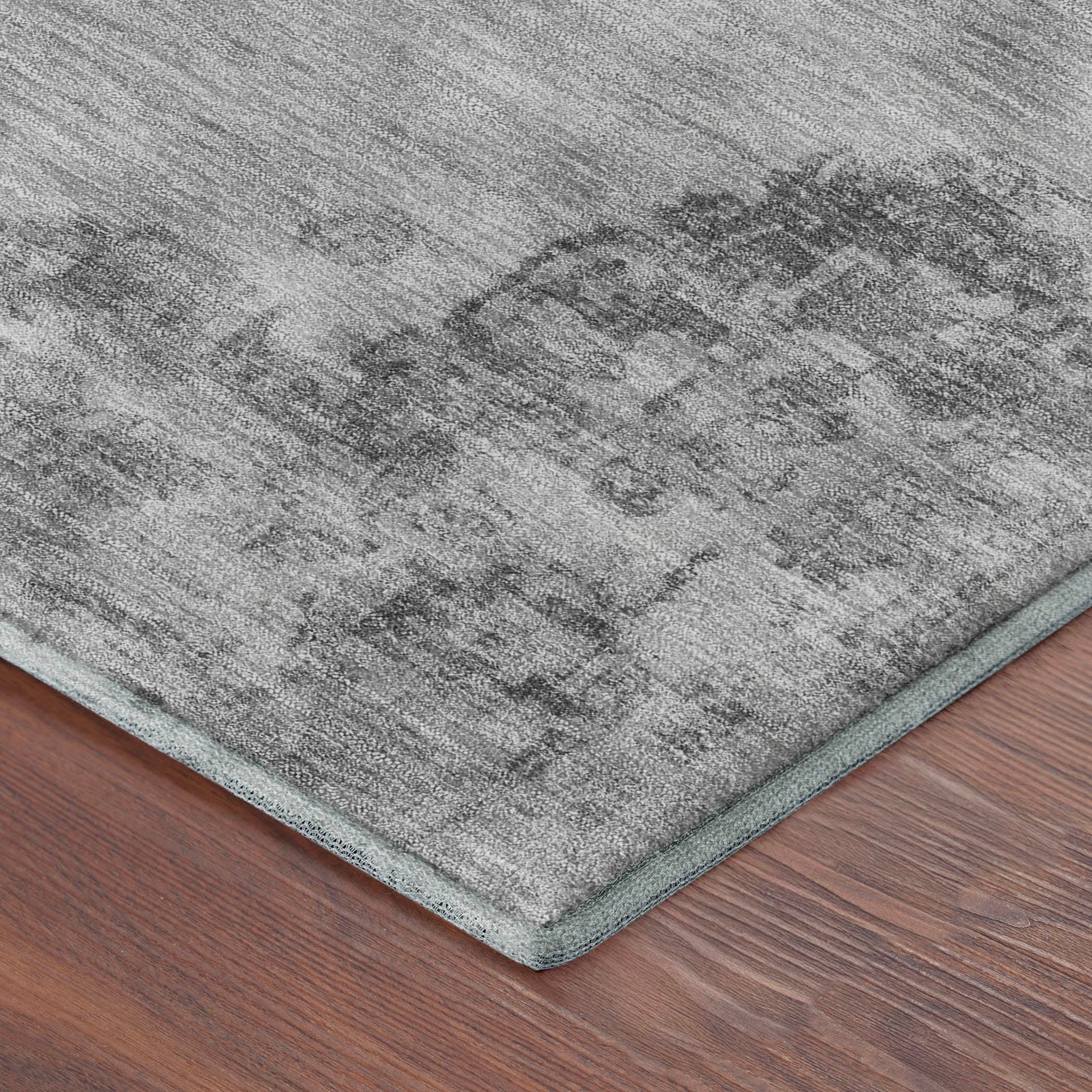 Kotor Machine Washable Traditional Gray Rug 1'8" x 2'6" #shape_Rectangle