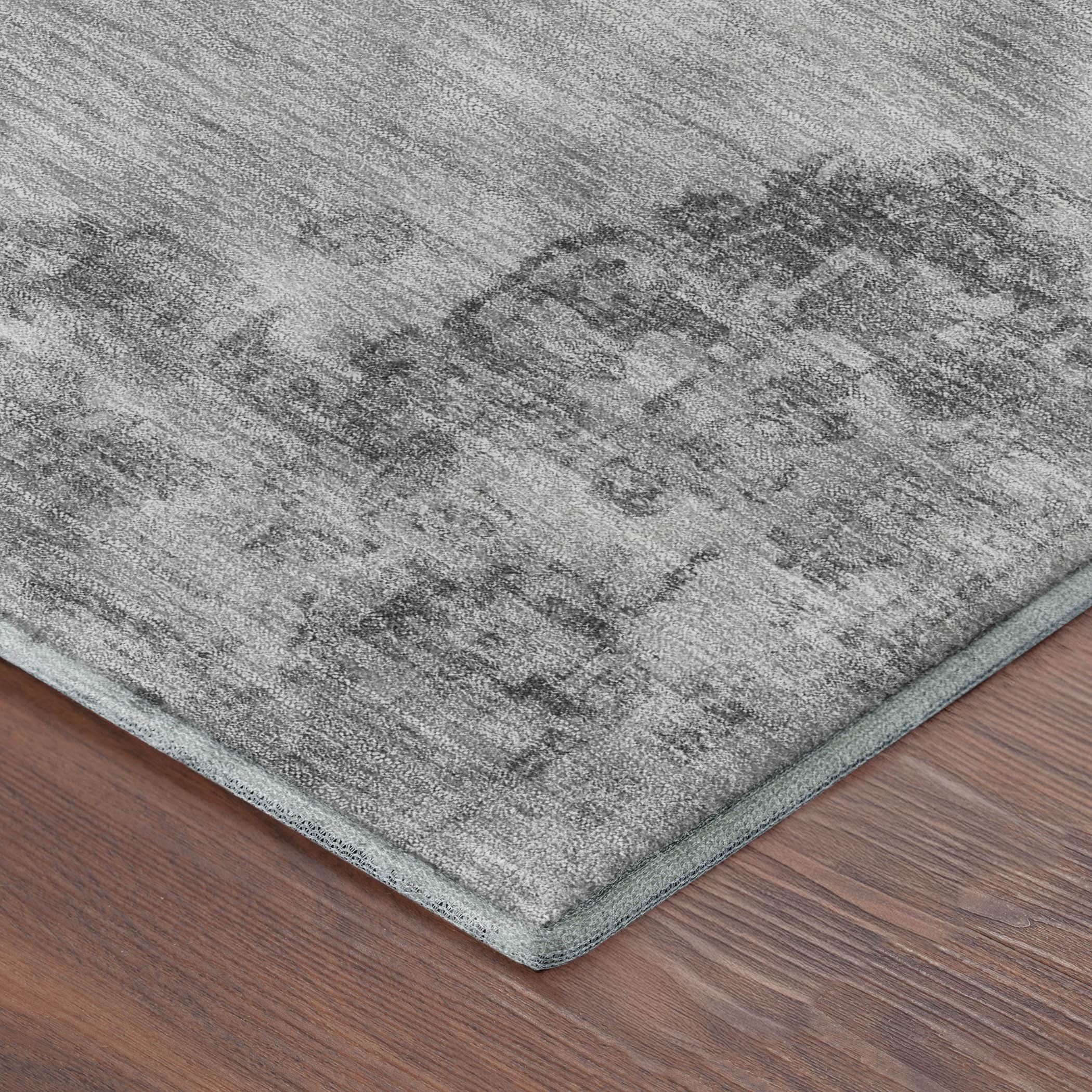 Kotor Machine Washable Traditional Gray Rug 1'8" x 2'6" #shape_Rectangle