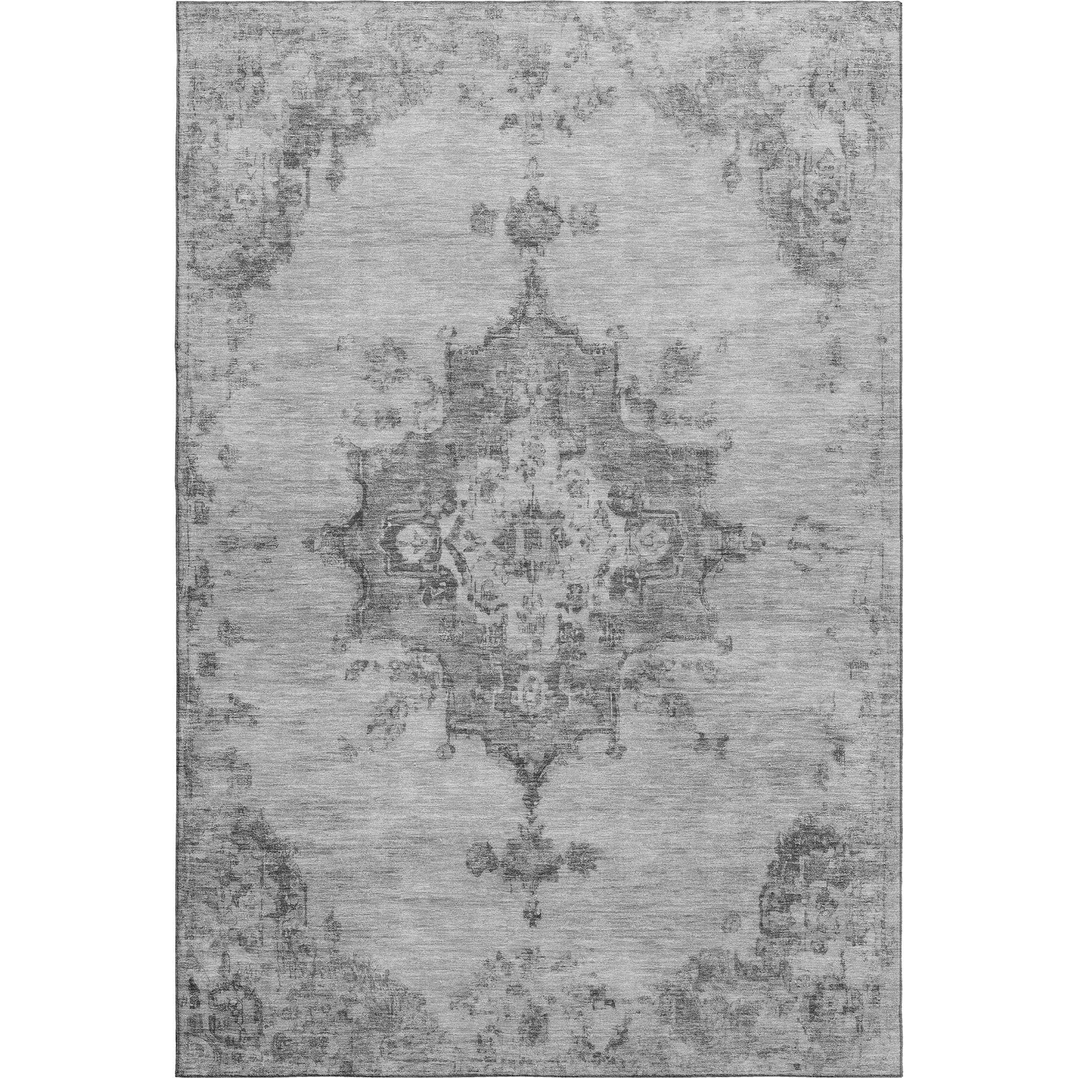 Kotor Machine Washable Traditional Gray Rug 3' x 5' #shape_Rectangle
