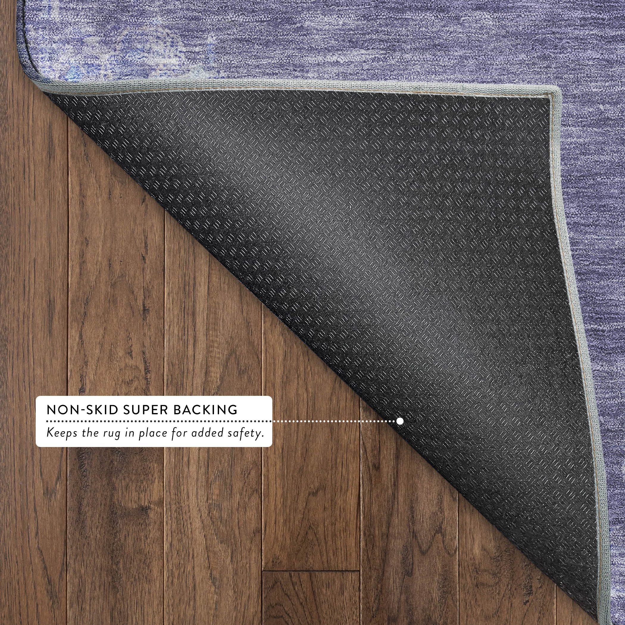 Kotor Machine Washable Traditional Purple Rug 1'8" x 2'6" #shape_Rectangle