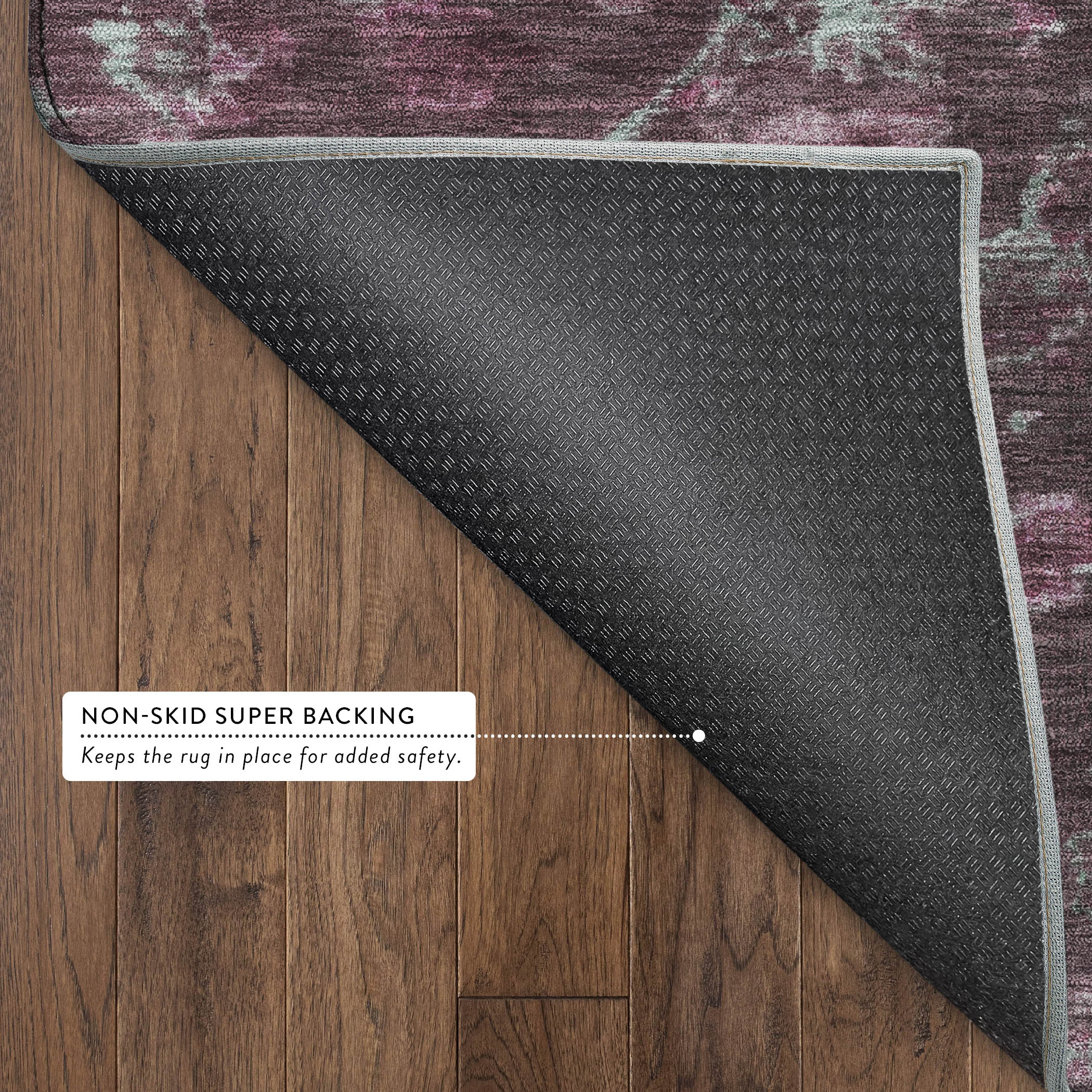 Oaxaca Machine Washable Traditional Burgundy Red Rug 1'8" x 2'6" #shape_Rectangle