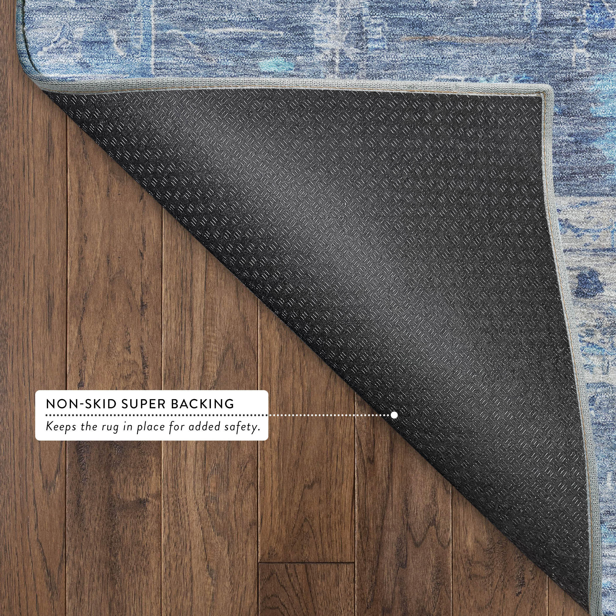 Florence Machine Washable Traditional Navy Blue Rug 1'8" x 2'6" #shape_Rectangle
