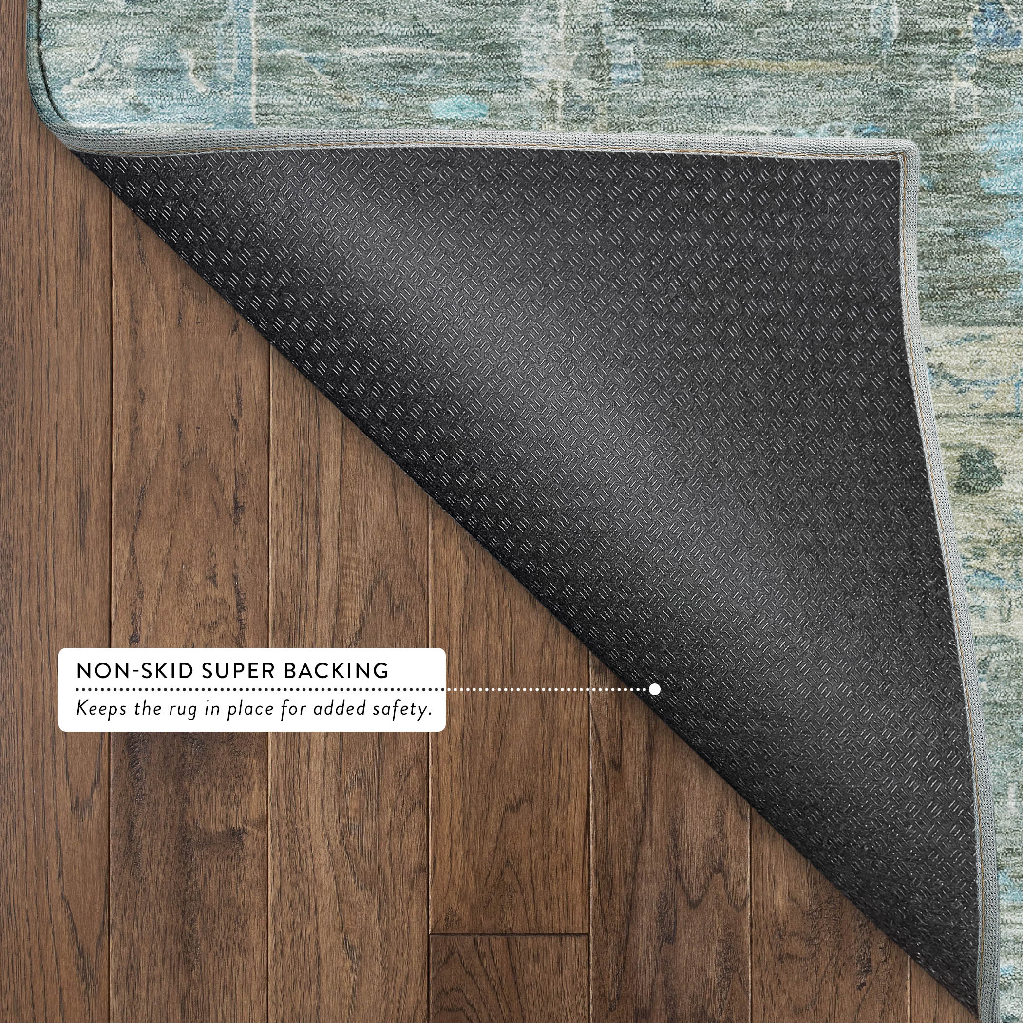 Florence Machine Washable Traditional Sage Green Rug 1'8" x 2'6" #shape_Rectangle