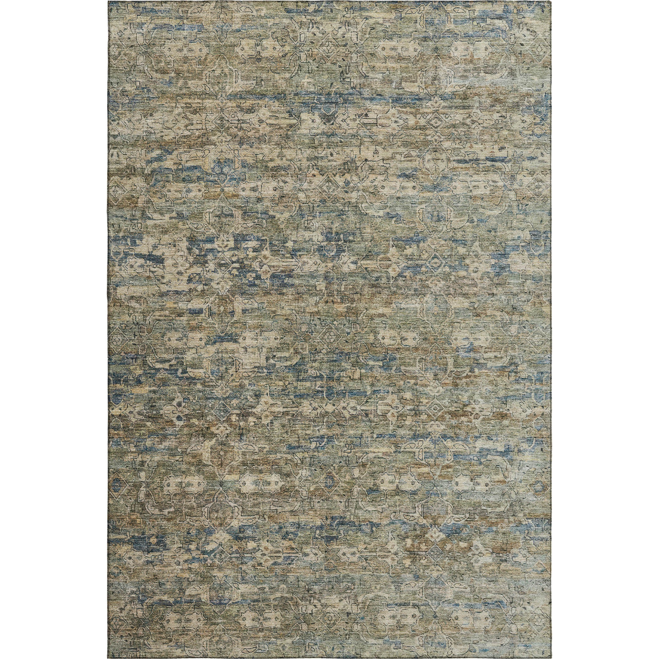 Dubrovnik Machine Washable Transitional Aloe Green Rug 3' x 5' #shape_Rectangle