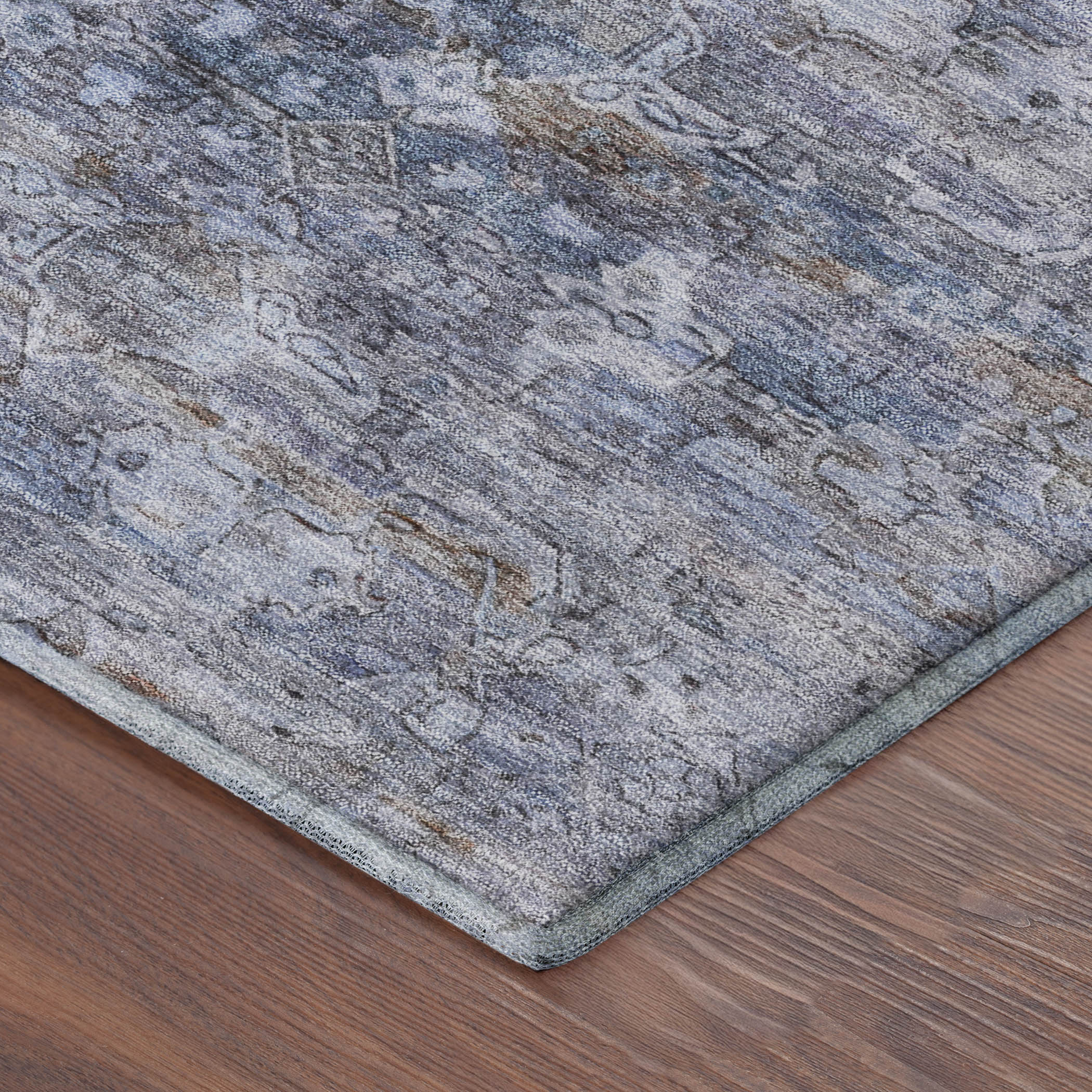 Dubrovnik Machine Washable Transitional Blue Rug 1'8" x 2'6" #shape_Rectangle