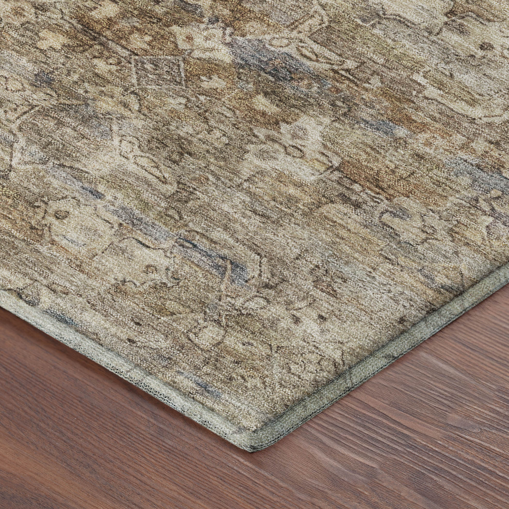 Dubrovnik Machine Washable Transitional Brown Rug 1'8" x 2'6" #shape_Rectangle