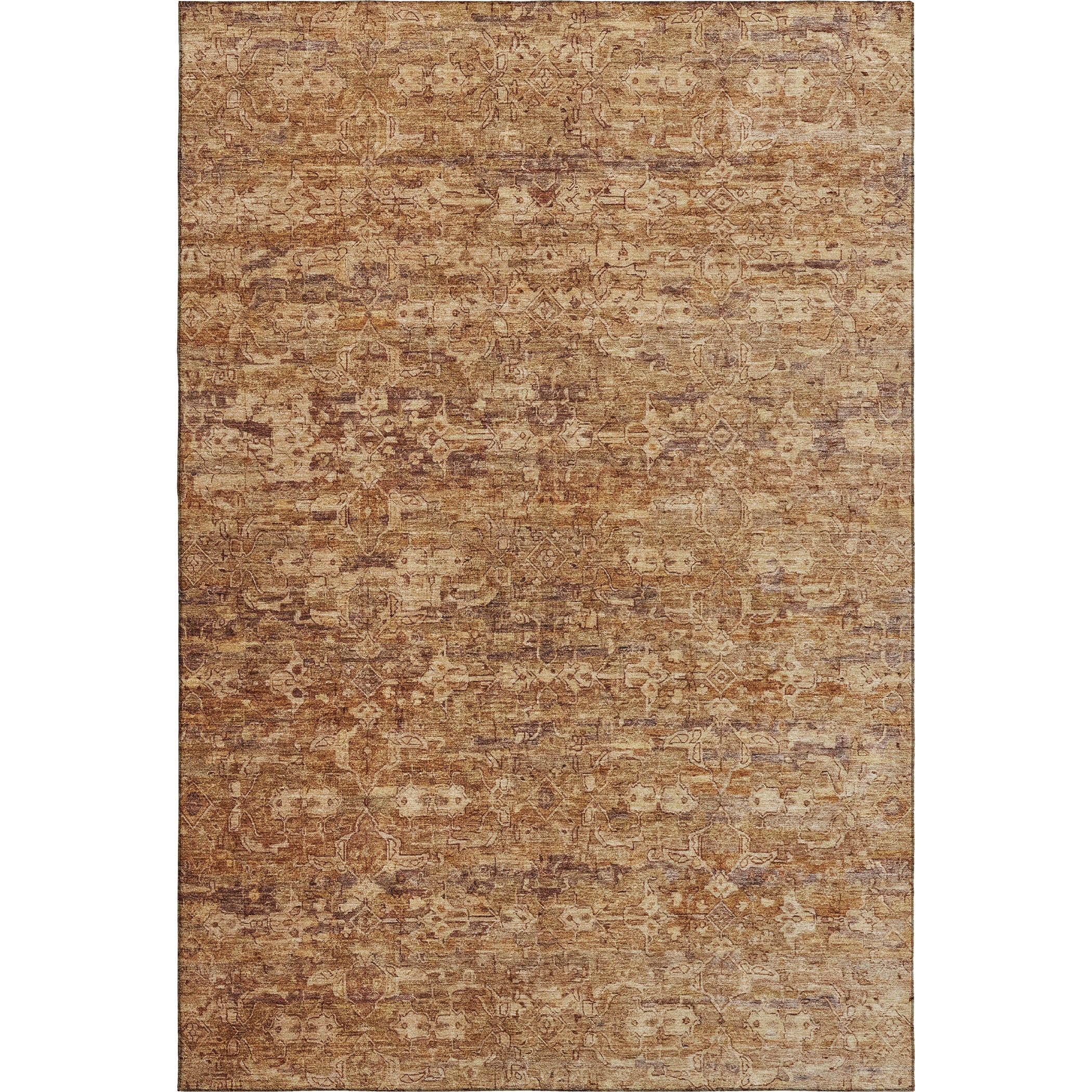 Dubrovnik Machine Washable Transitional Paprika Orange Rug 3' x 5' #shape_Rectangle