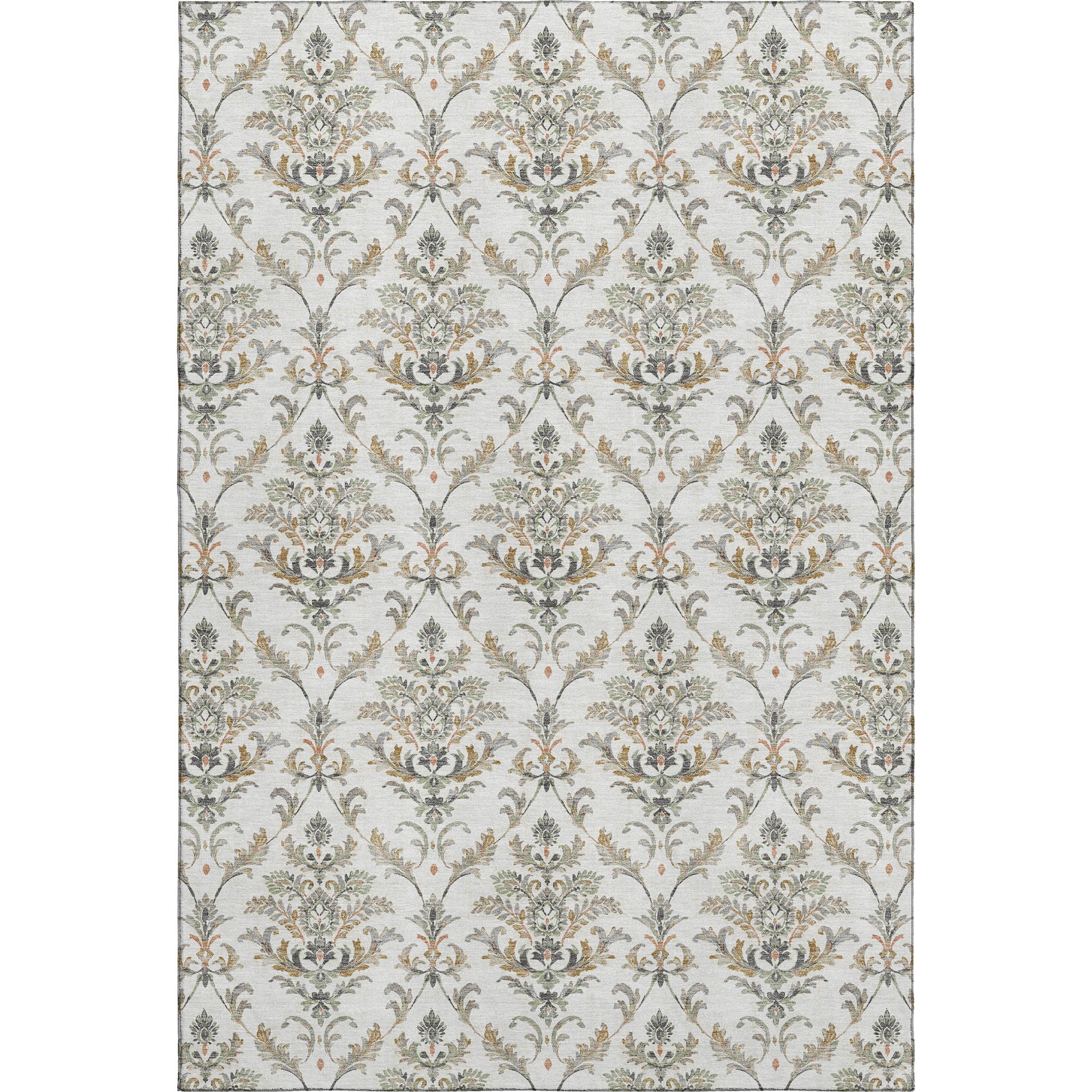 Chiang Mai Machine Washable Traditional Ivory Rug 3' x 5' #shape_Rectangle