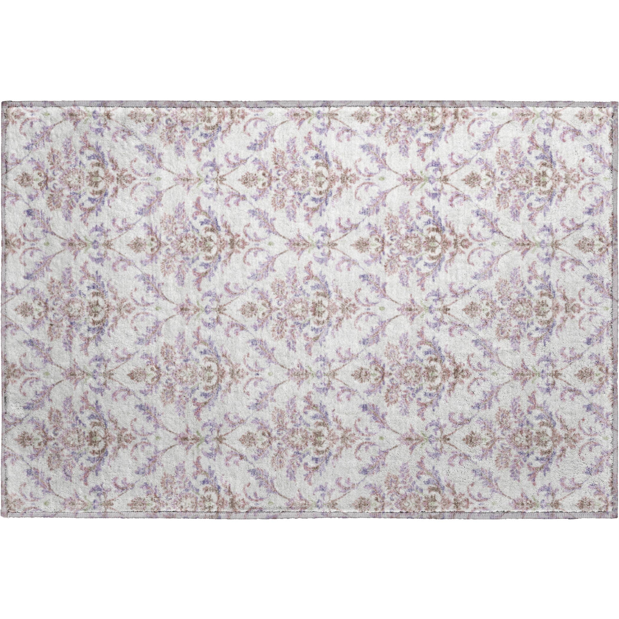 Chiang Mai Machine Washable Traditional Lavender Purple Rug 1'8" x 2'6" #shape_Rectangle