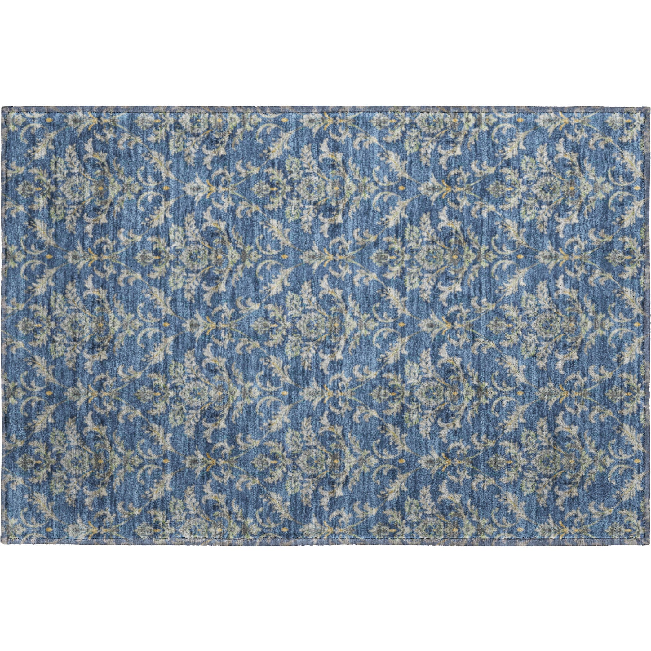 Chiang Mai Machine Washable Traditional Navy Blue Rug 1'8" x 2'6" #shape_Rectangle