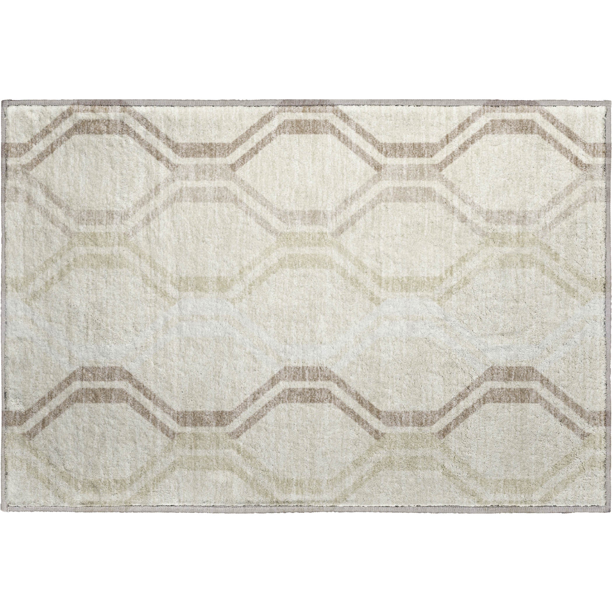 Lucerne Machine Washable Transitional Beige Brown Rug 1'8" x 2'6" #shape_Rectangle