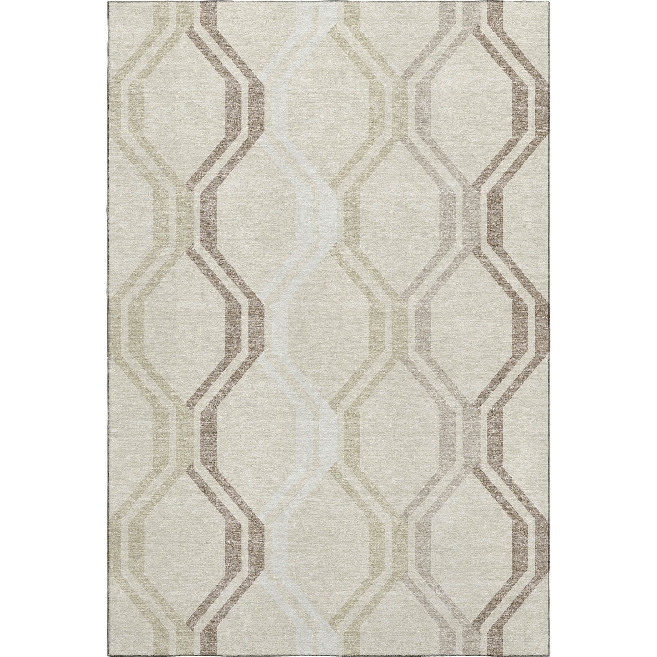 Lucerne Machine Washable Transitional Beige Brown Rug 3' x 5' #shape_Rectangle