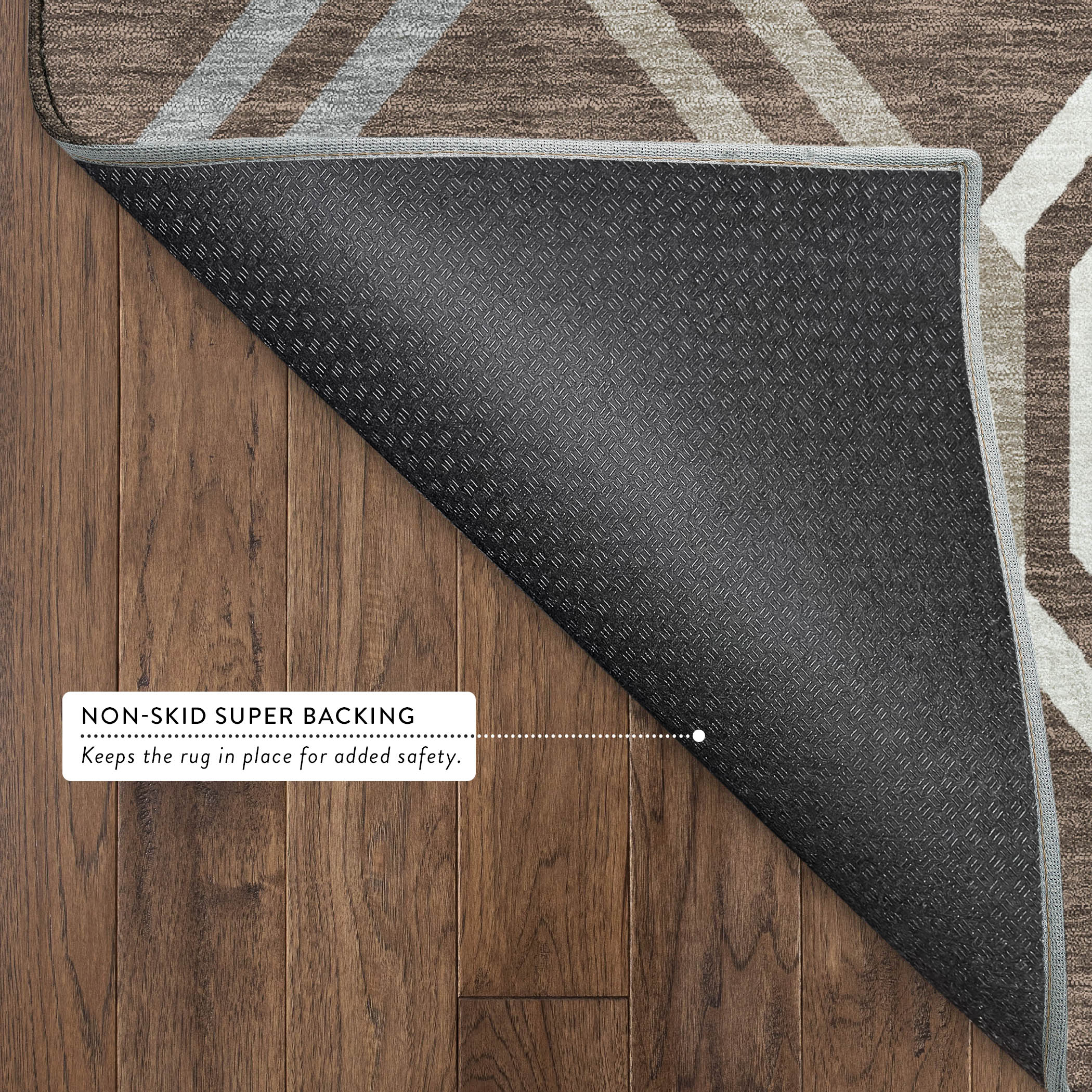 Lucerne Machine Washable Transitional Chocolate Brown Rug 1'8" x 2'6" #shape_Rectangle