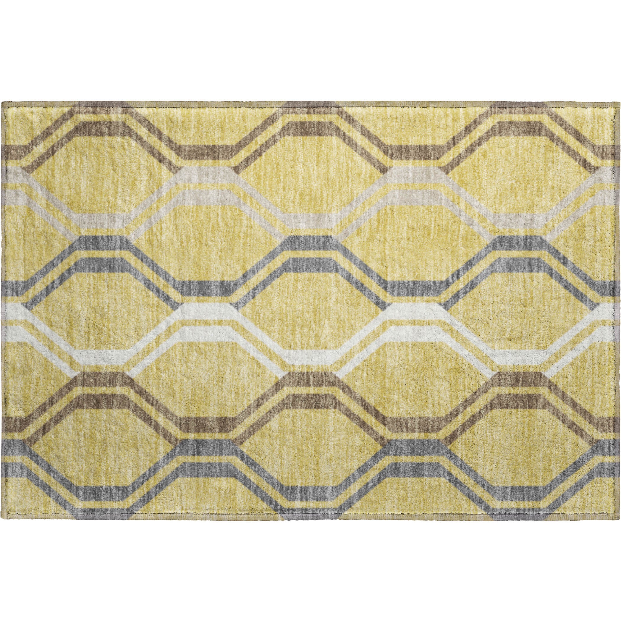 Lucerne Machine Washable Transitional Gold Rug 1'8" x 2'6" #shape_Rectangle