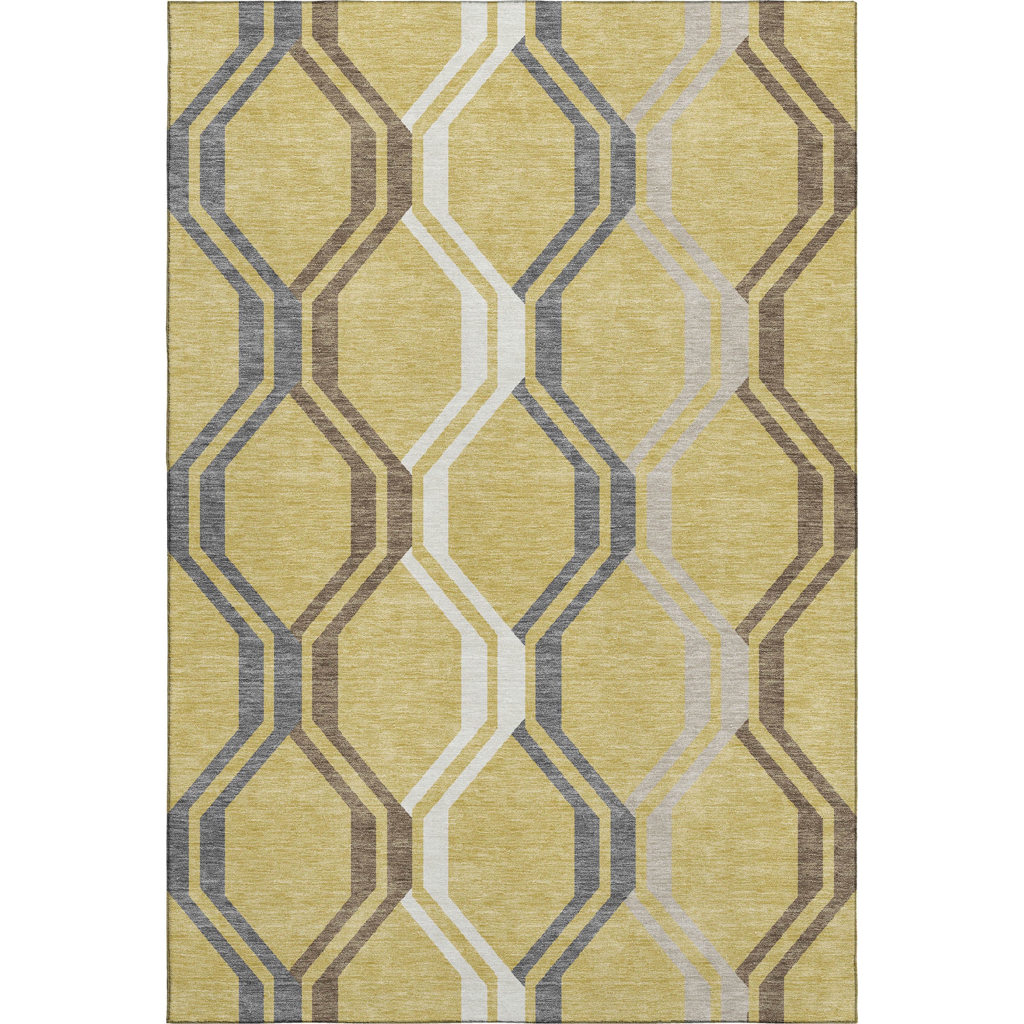 Lucerne Machine Washable Transitional Gold Rug 3' x 5' #shape_Rectangle