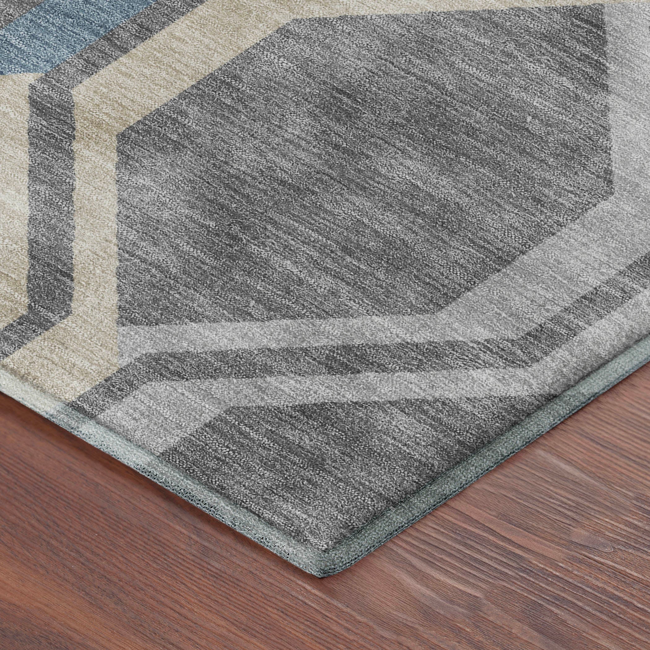 Lucerne Machine Washable Transitional Gray Rug 1'8" x 2'6" #shape_Rectangle
