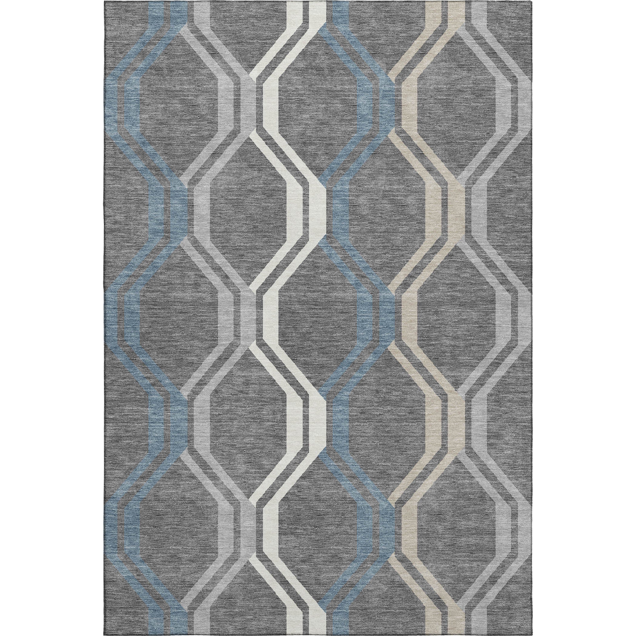 Lucerne Machine Washable Transitional Gray Rug 3' x 5' #shape_Rectangle