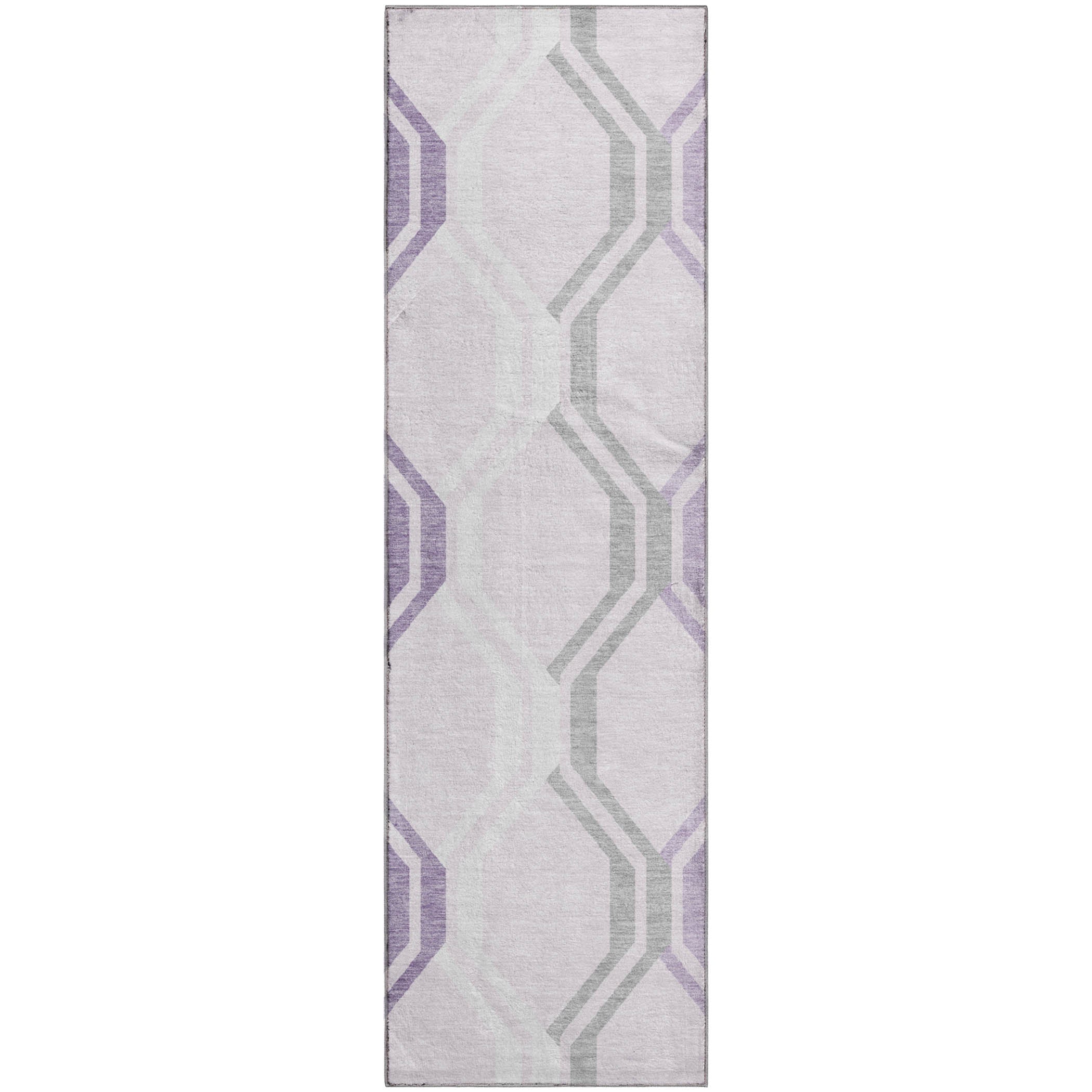 Lucerne Machine Washable Transitional Lavender Purple Rug 2'3" x 7'6" #shape_Runner