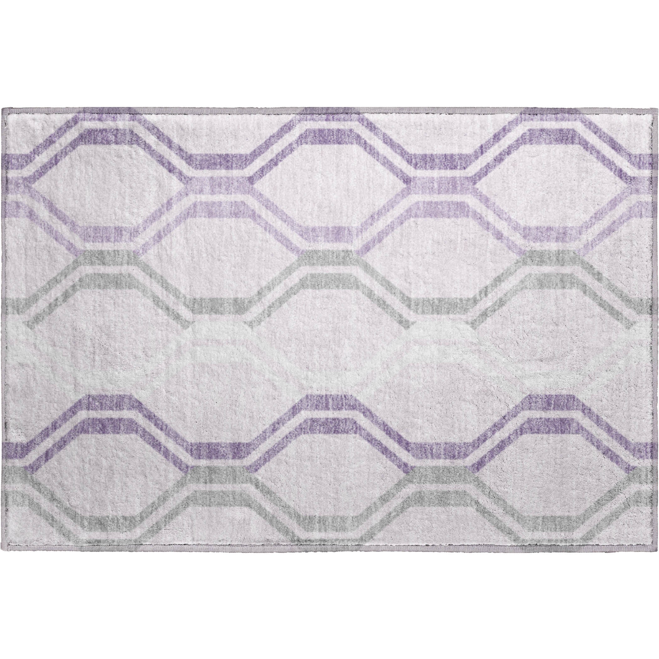 Lucerne Machine Washable Transitional Lavender Purple Rug 1'8" x 2'6" #shape_Rectangle