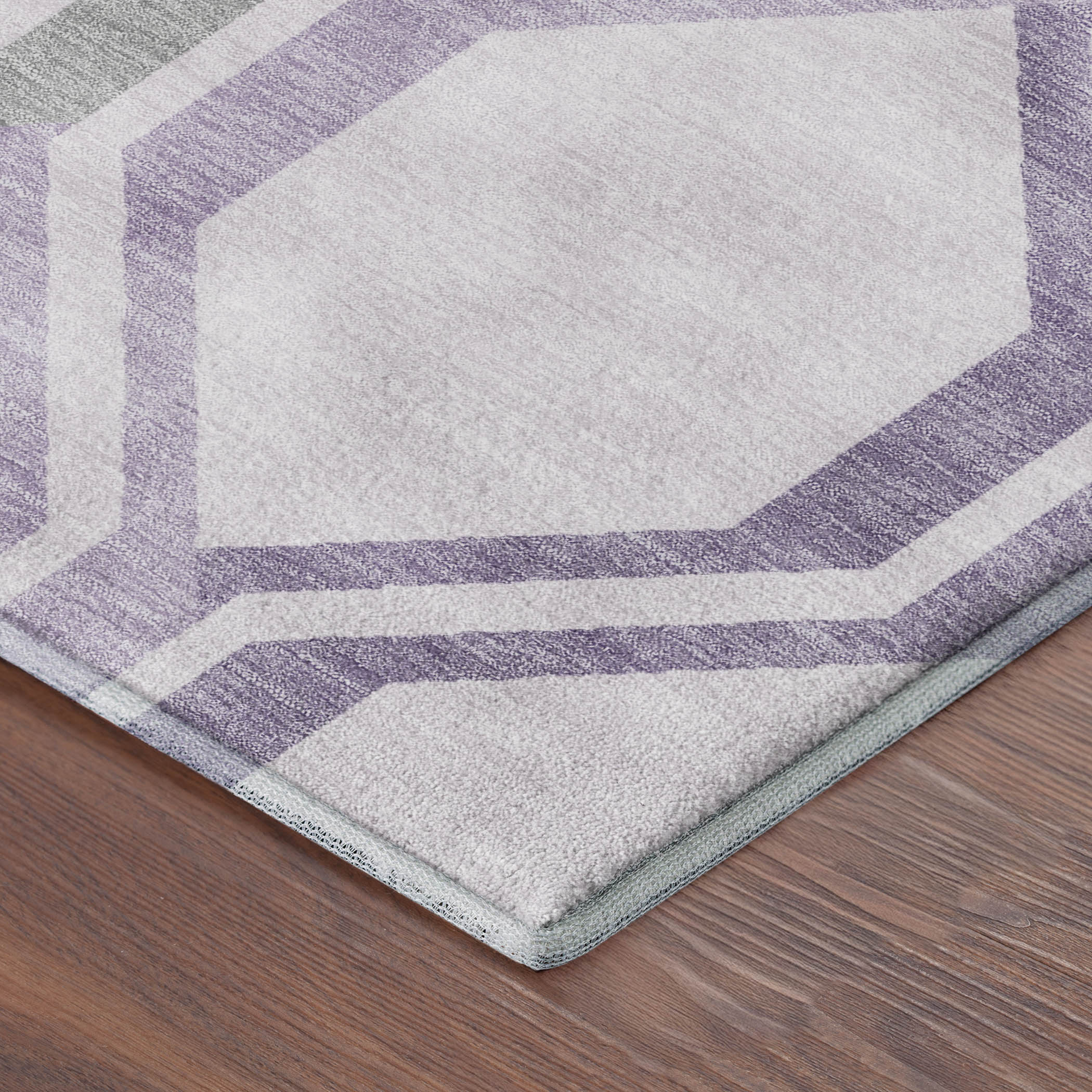 Lucerne Machine Washable Transitional Lavender Purple Rug 1'8" x 2'6" #shape_Rectangle