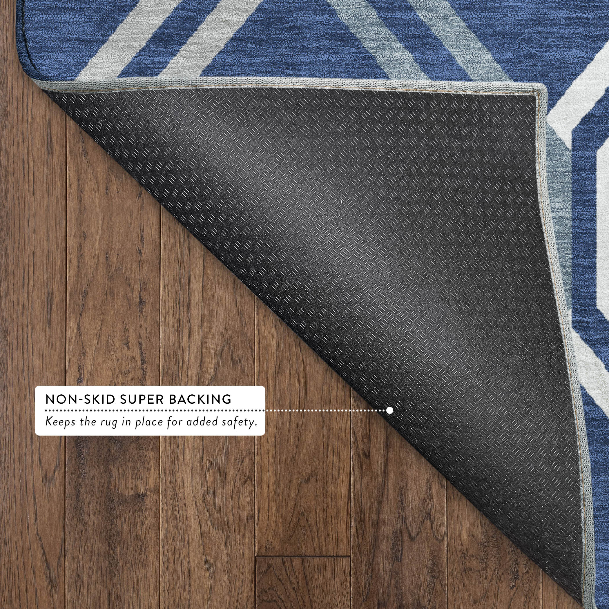 Lucerne Machine Washable Transitional Navy Blue Rug 1'8" x 2'6" #shape_Rectangle