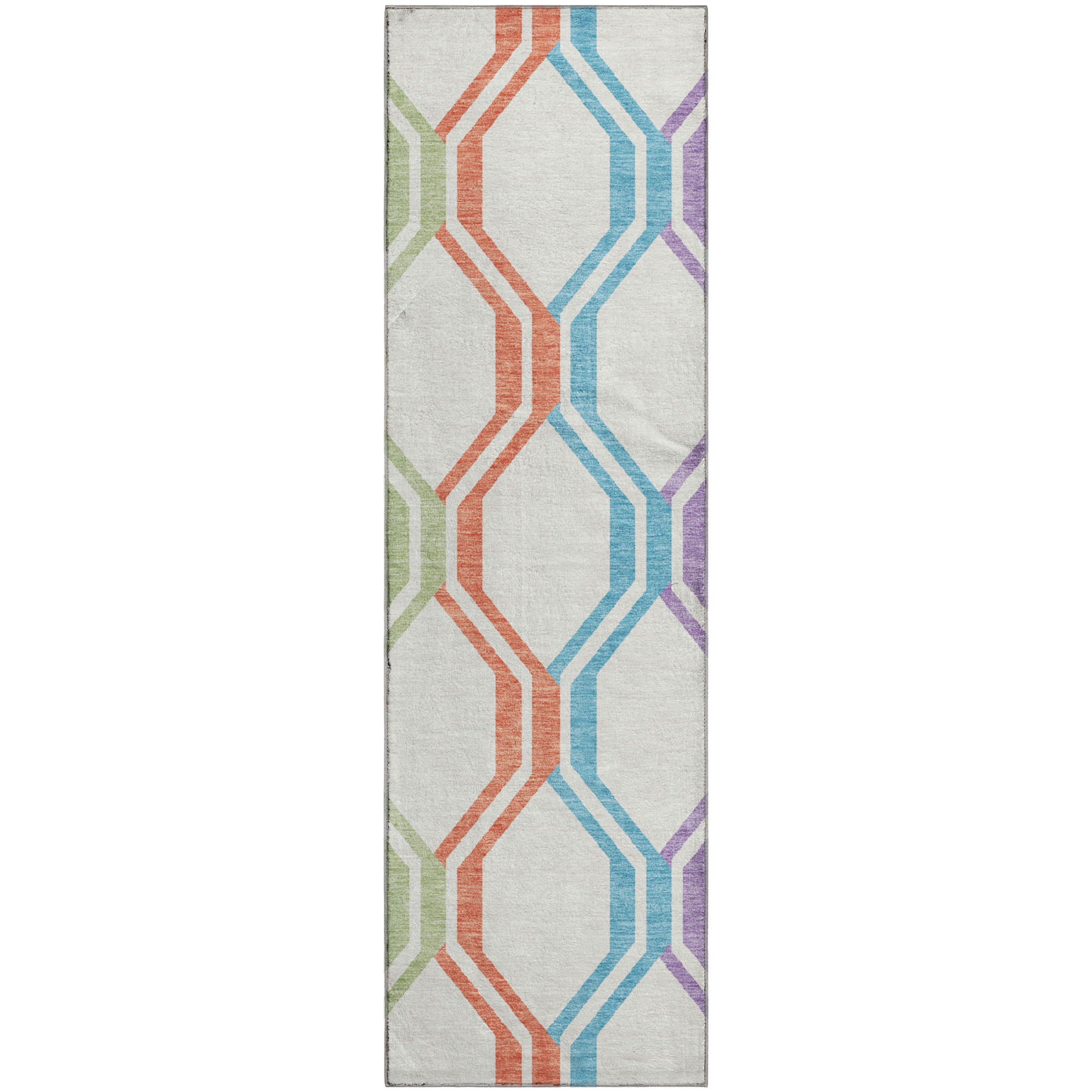 Lucerne Machine Washable Transitional Pearl Ivory Rug 2'3" x 7'6" #shape_Runner