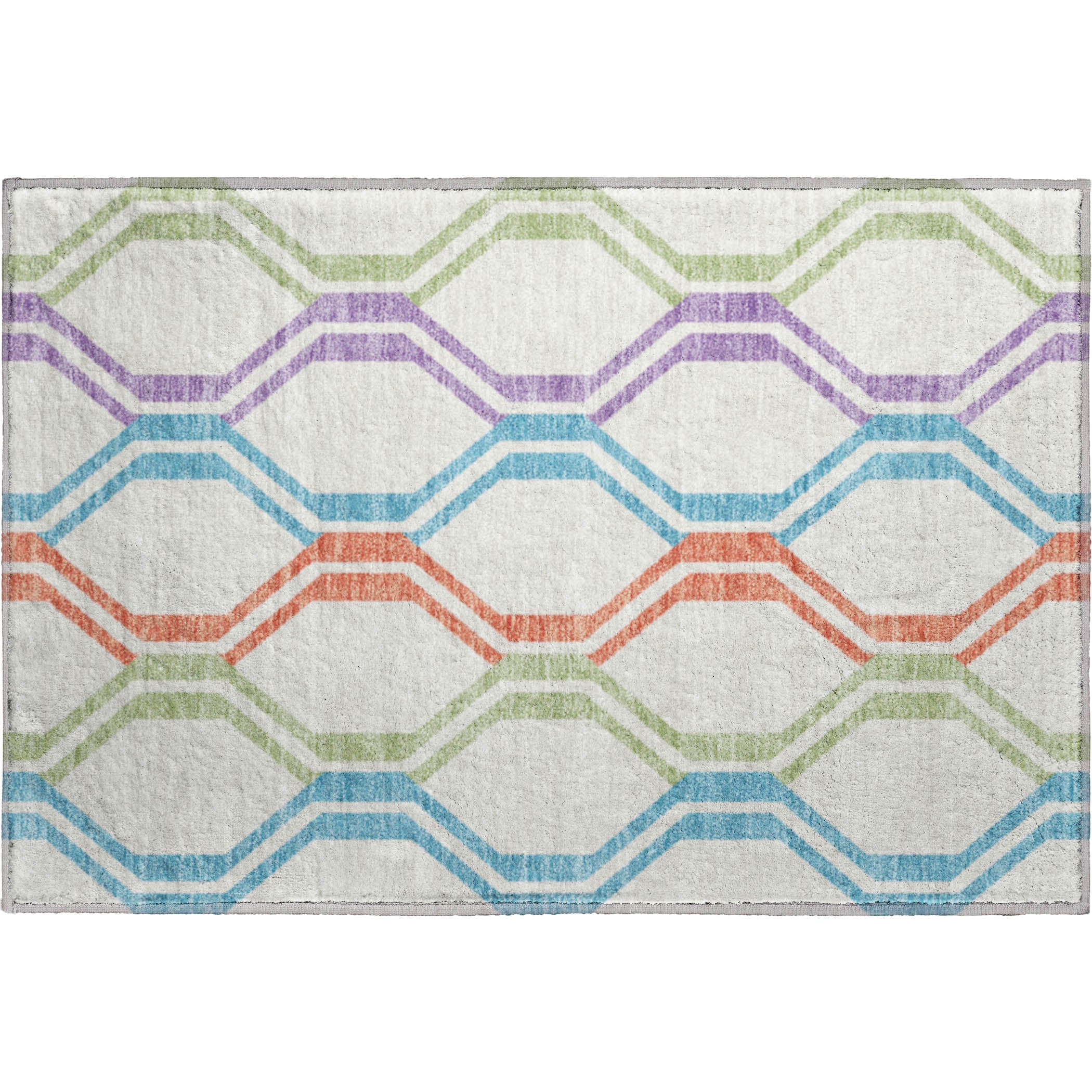 Lucerne Machine Washable Transitional Pearl Ivory Rug 1'8" x 2'6" #shape_Rectangle