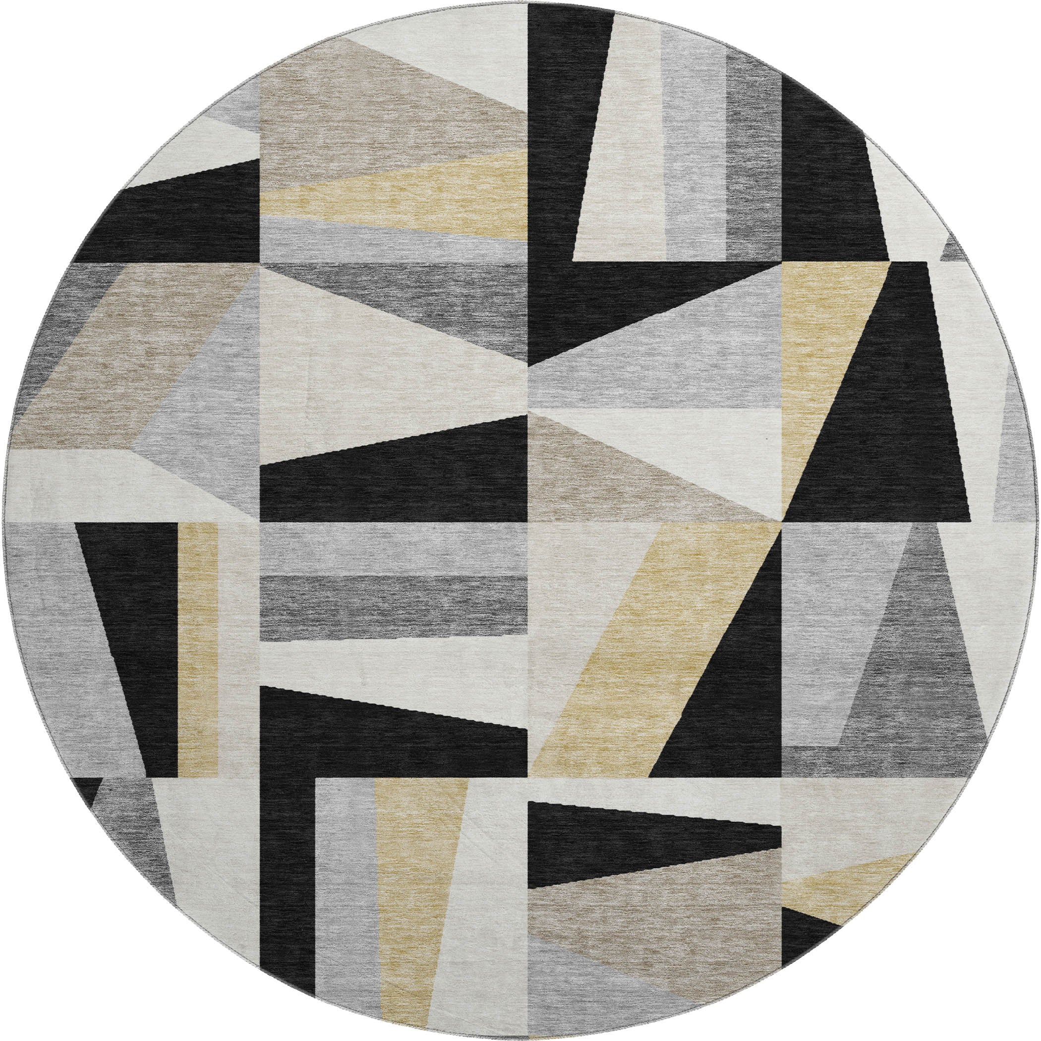 Marrakech Machine Washable Transitional Black Rug 8' x 8' #shape_Round