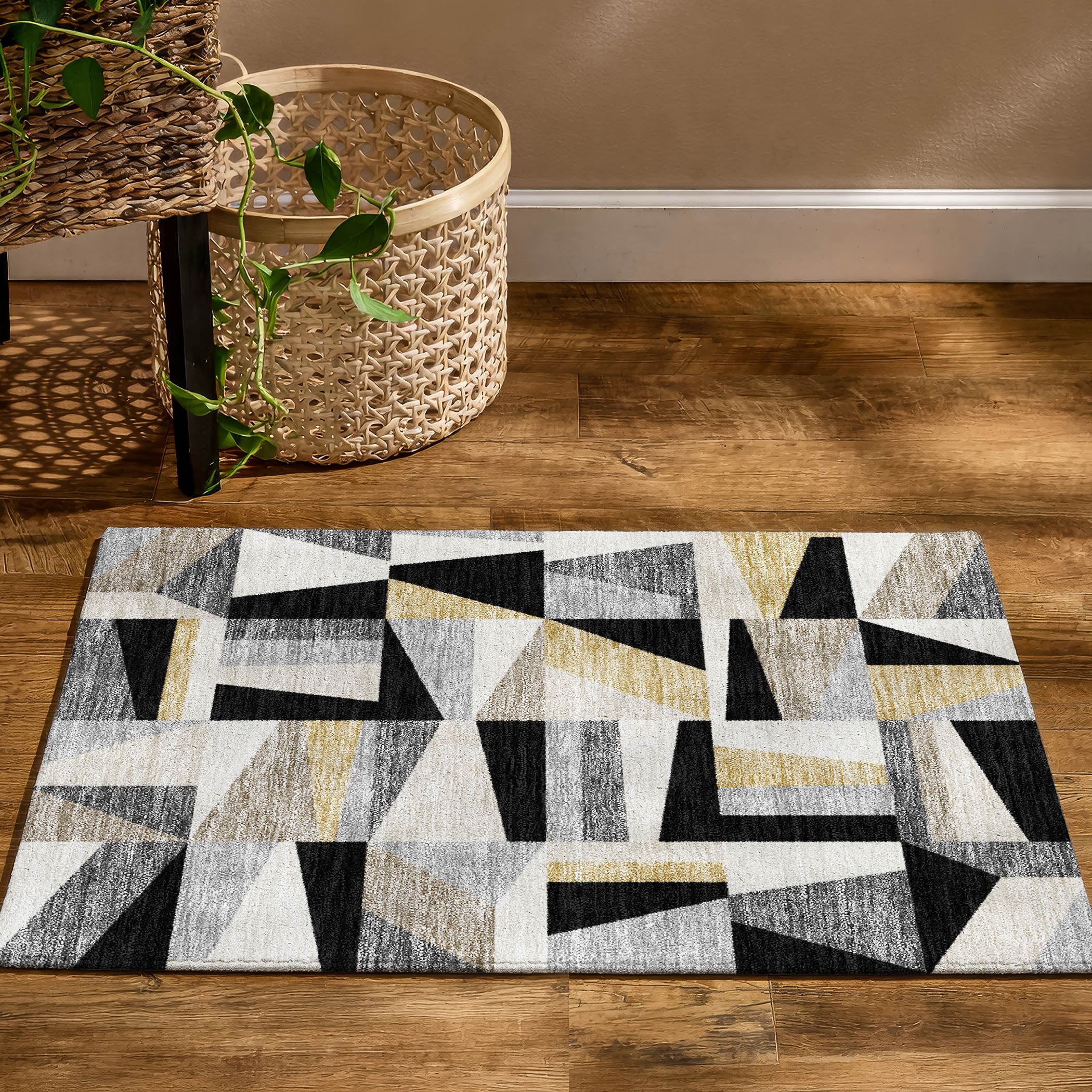 Marrakech Machine Washable Transitional Black Rug 1'8" x 2'6" #shape_Rectangle