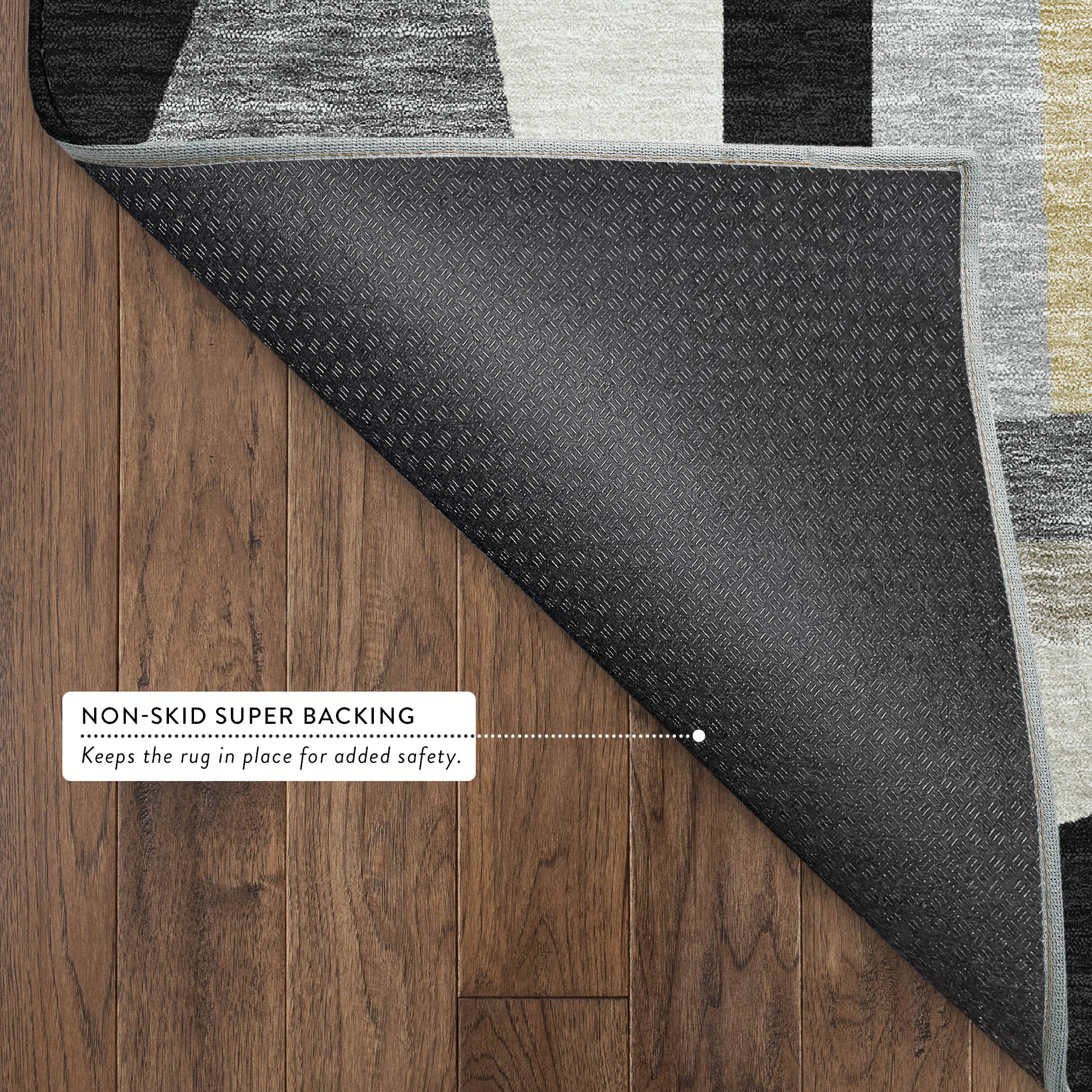 Marrakech Machine Washable Transitional Black Rug 1'8" x 2'6" #shape_Rectangle
