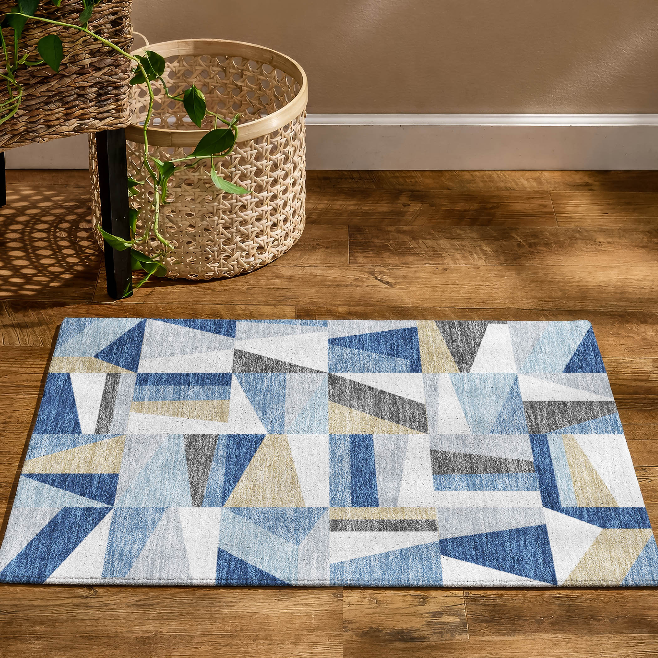 Marrakech Machine Washable Transitional Blue Rug 1'8" x 2'6" #shape_Rectangle