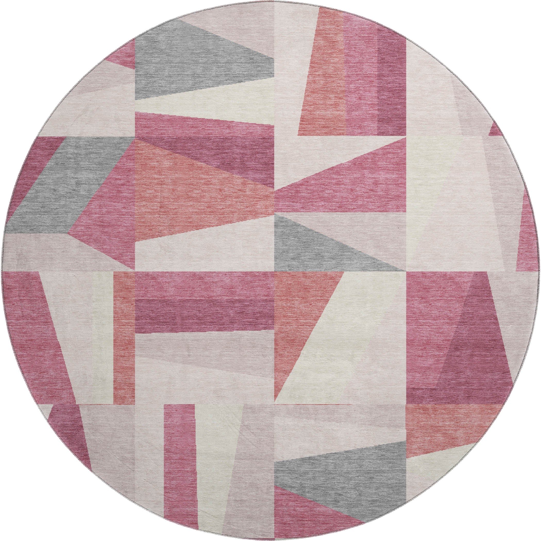 Marrakech Machine Washable Transitional Blush Pink Rug 8' x 8' #shape_Round