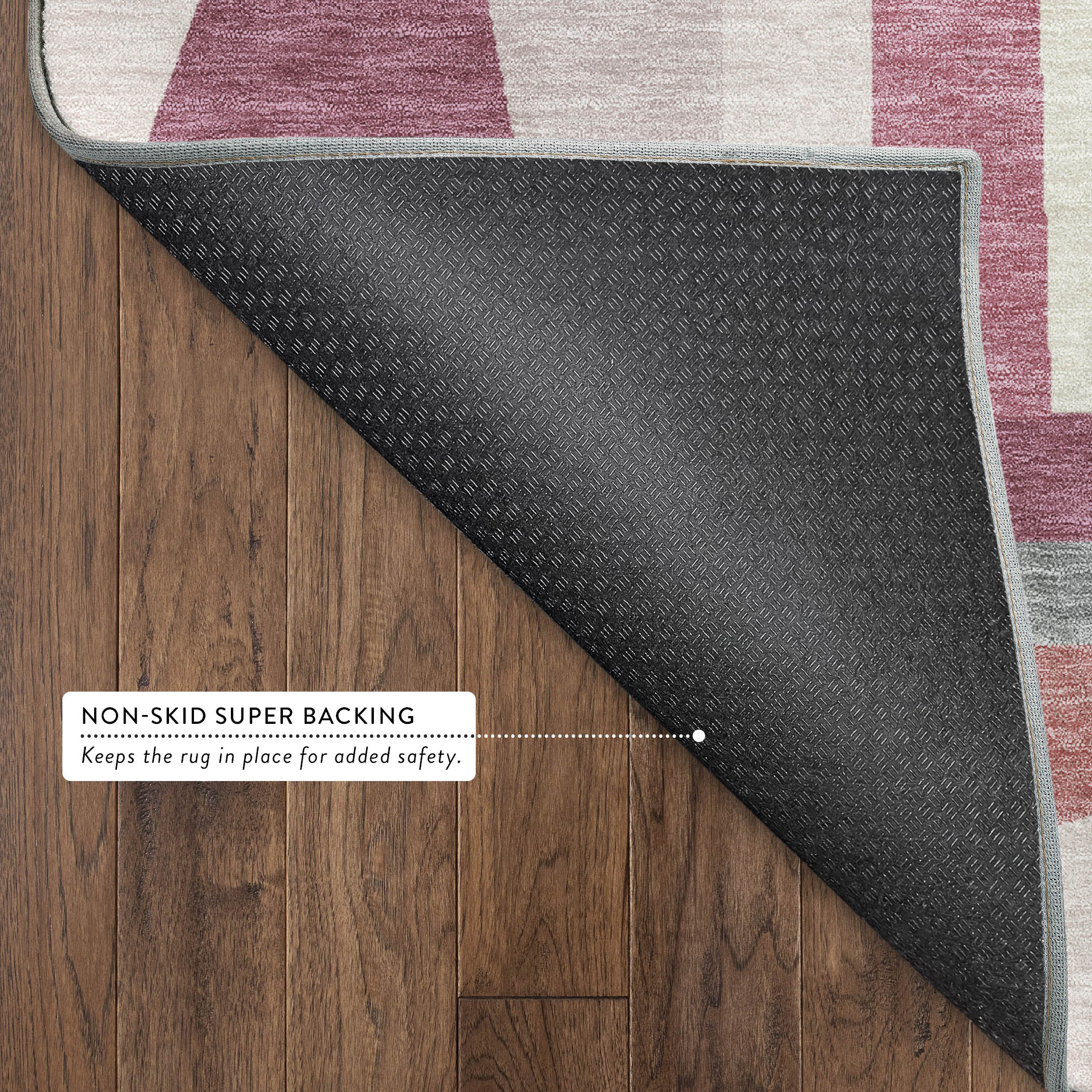 Marrakech Machine Washable Transitional Blush Pink Rug 1'8" x 2'6" #shape_Rectangle