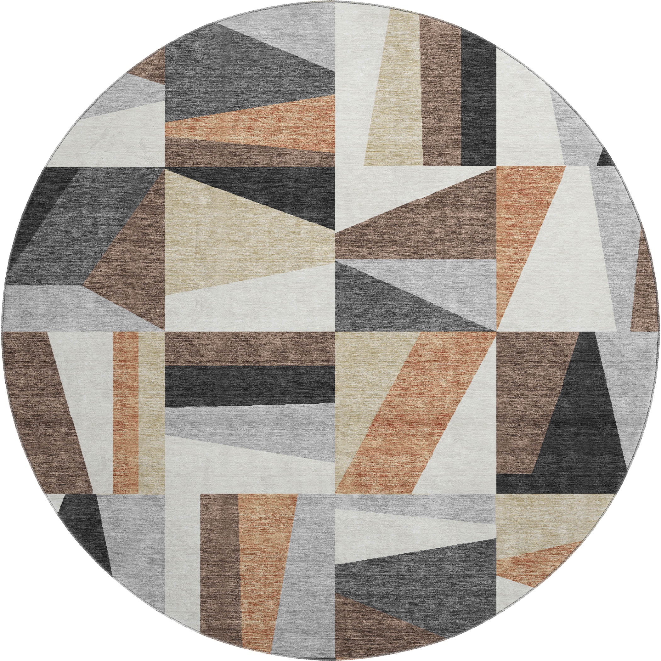 Marrakech Machine Washable Transitional Gray Rug 8' x 8' #shape_Round