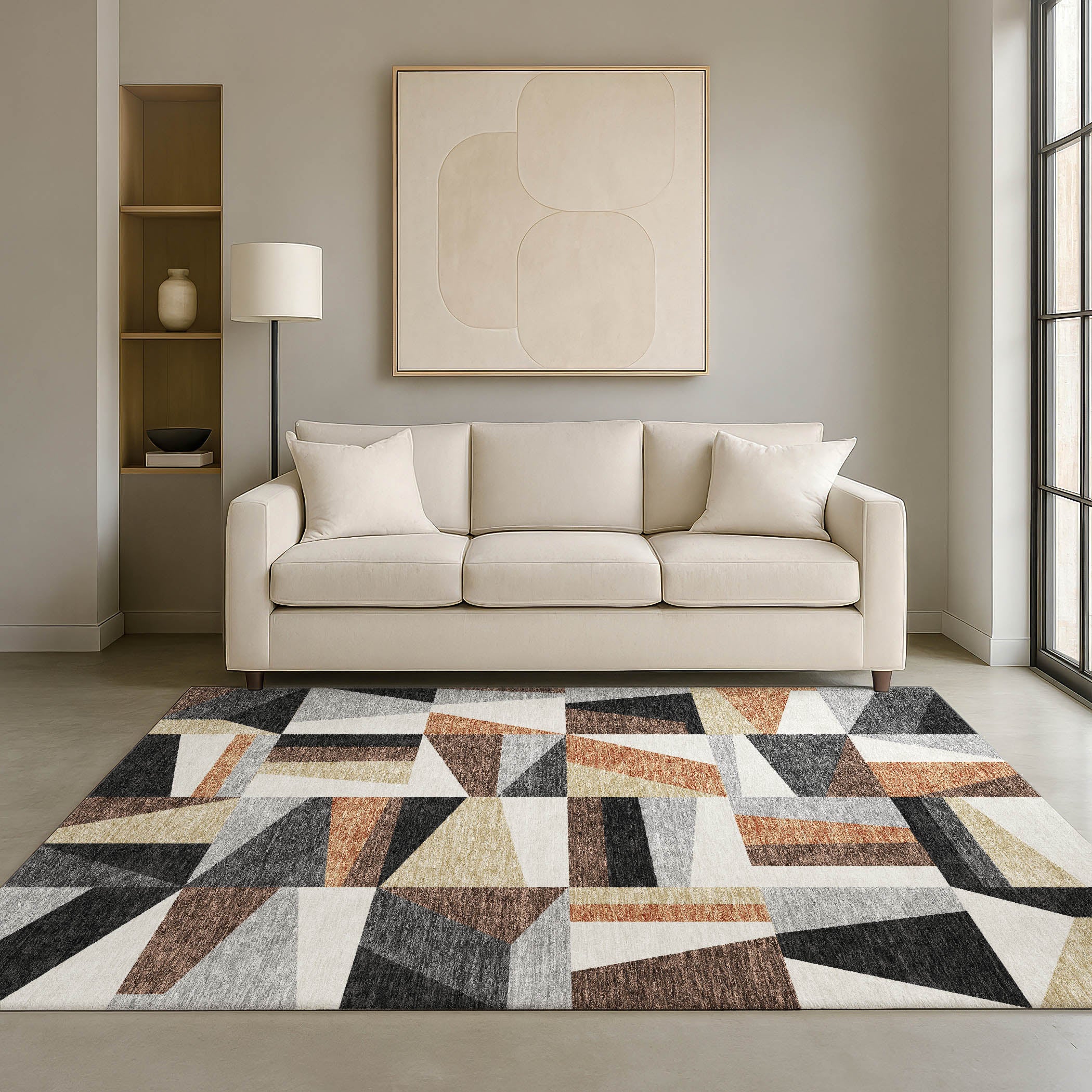 Marrakech Machine Washable Transitional Gray Rug 3' x 5' #shape_Rectangle