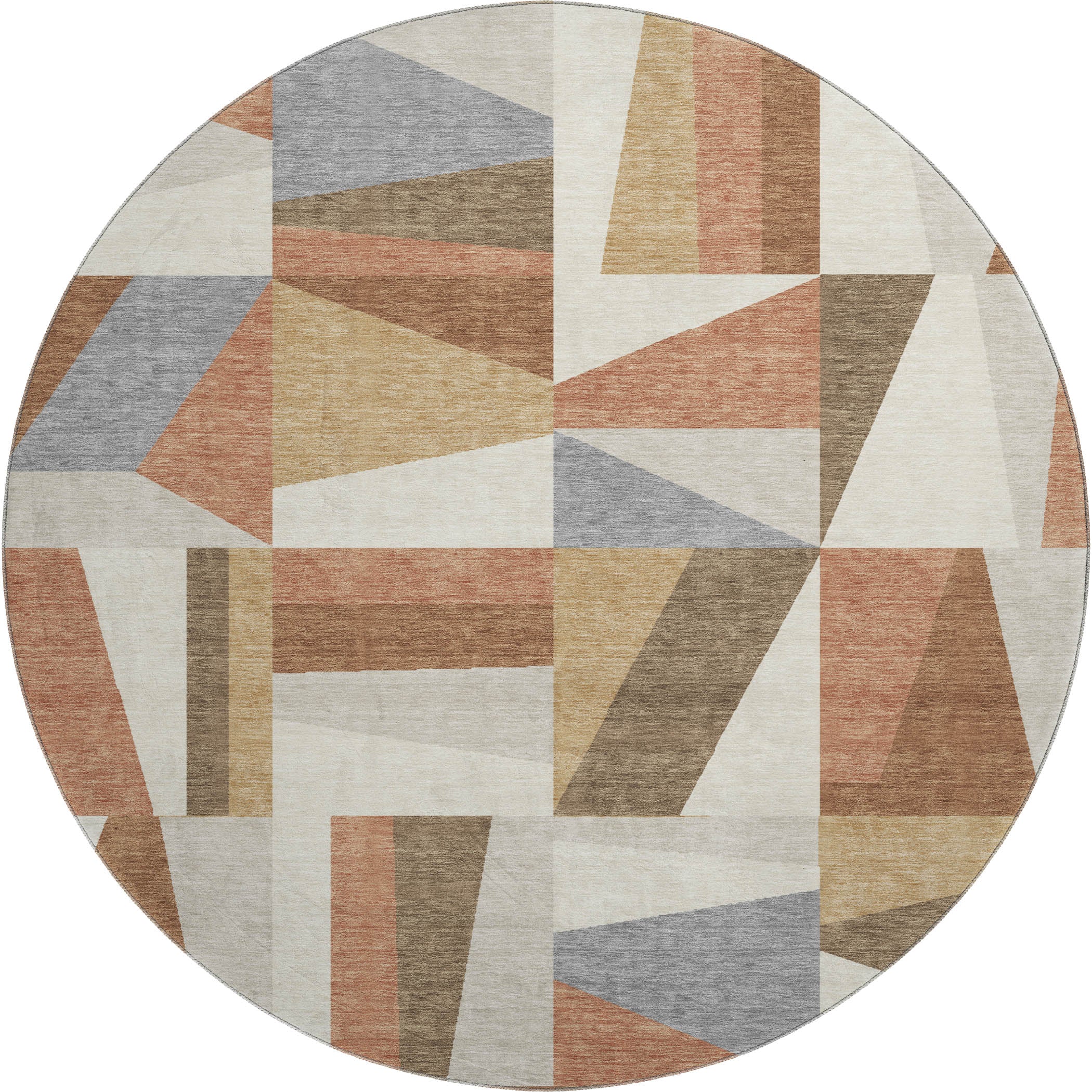 Marrakech Machine Washable Transitional Paprika Orange Rug 8' x 8' #shape_Round