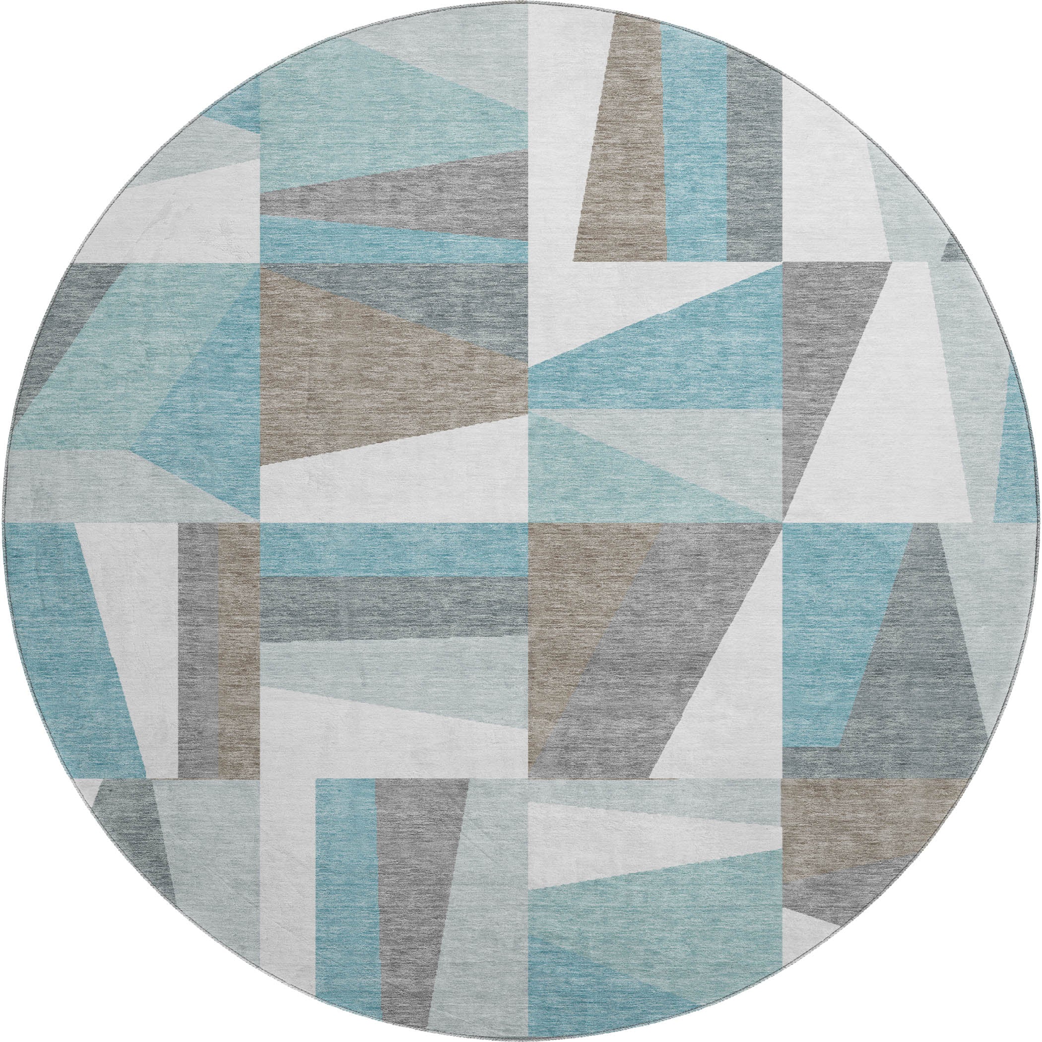 Marrakech Machine Washable Transitional Teal Rug 8' x 8' #shape_Round